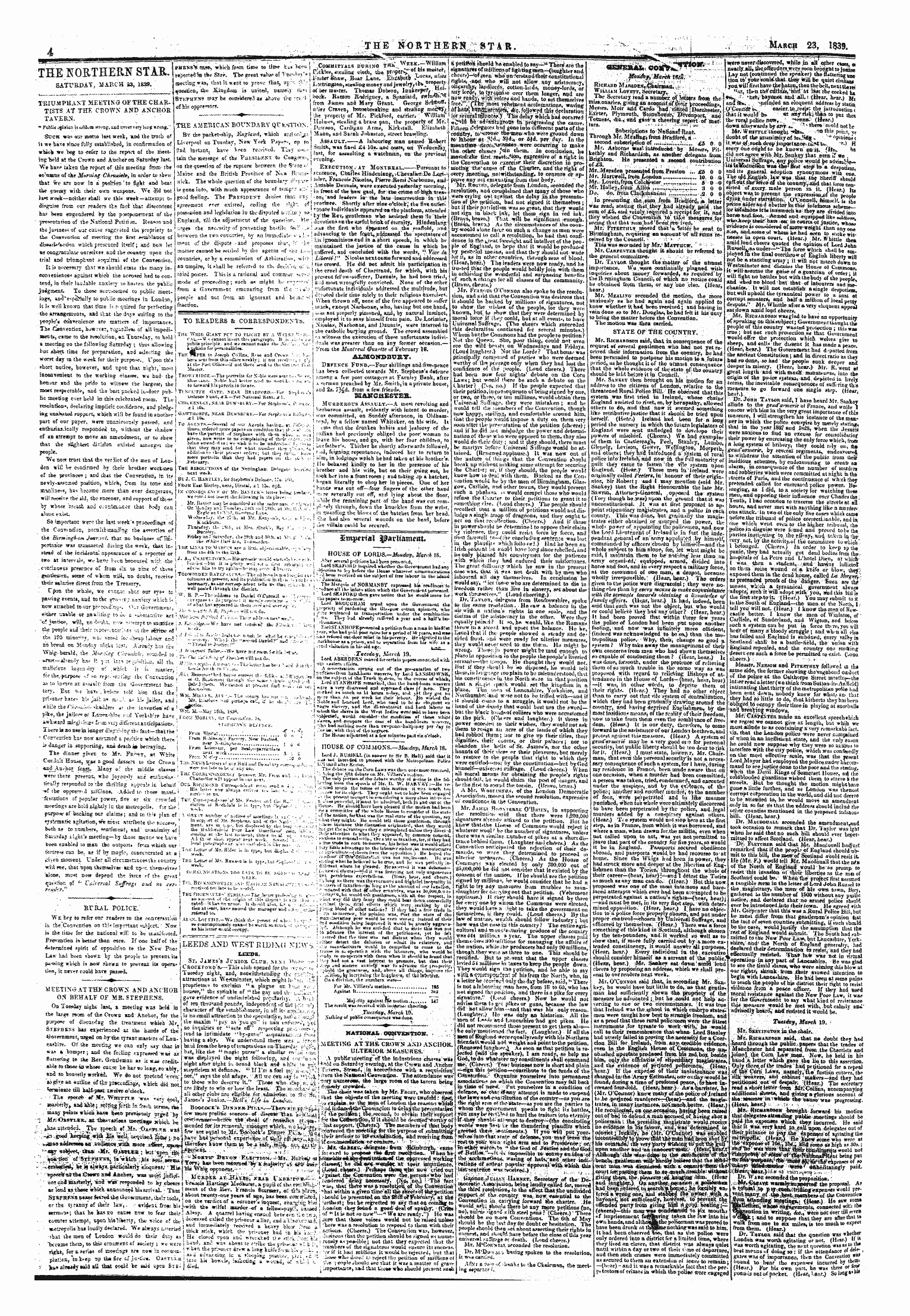 Northern Star (1837-1852): jS F Y, 1st edition: 4