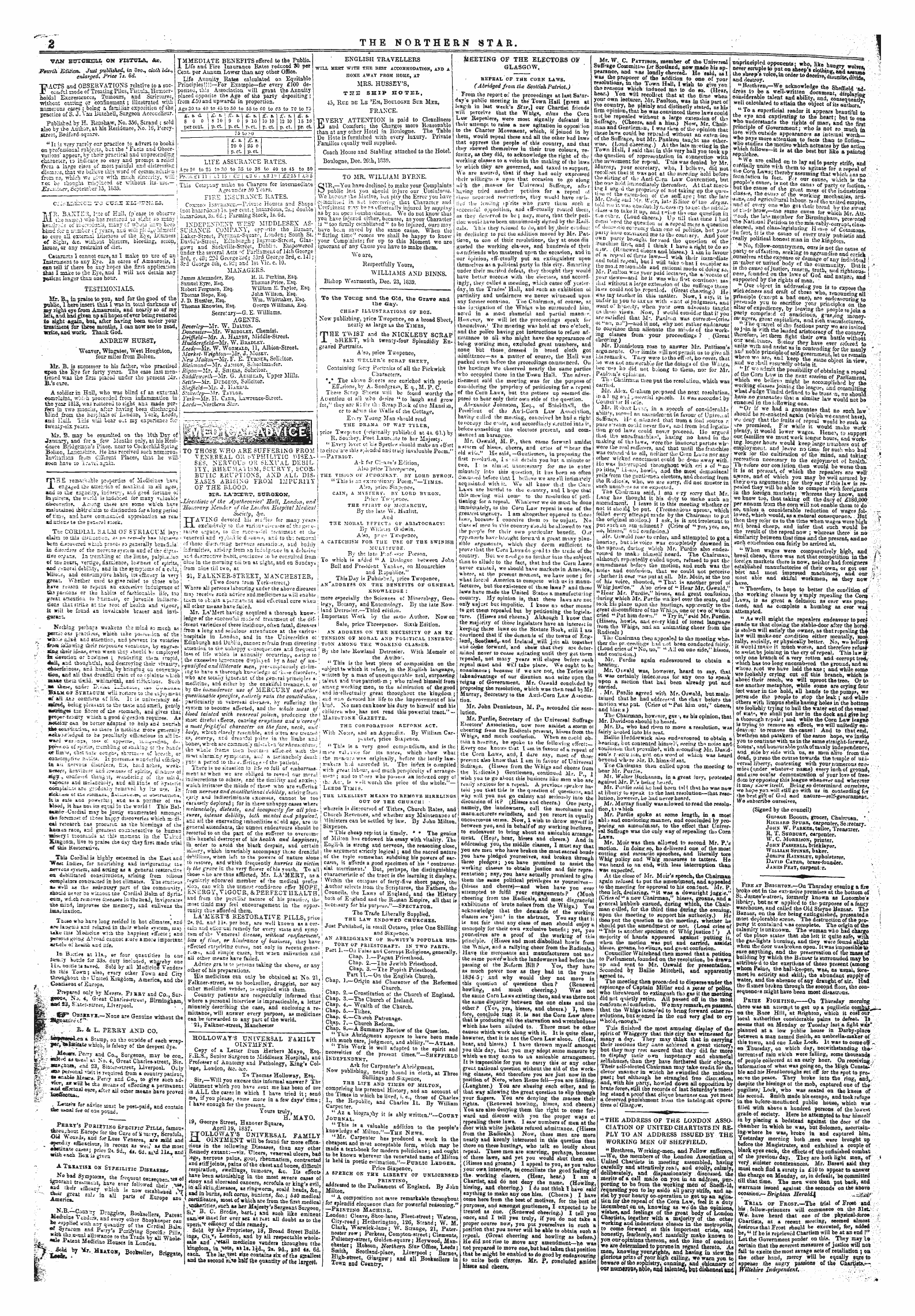 Northern Star (1837-1852): jS F Y, 1st edition - Van Bzttchihtli On Fistuia, Sac. Fettrlh Edition. Just Published, In 3co N Cl&Ihbds., Enlarged* Price 7s. 6a\