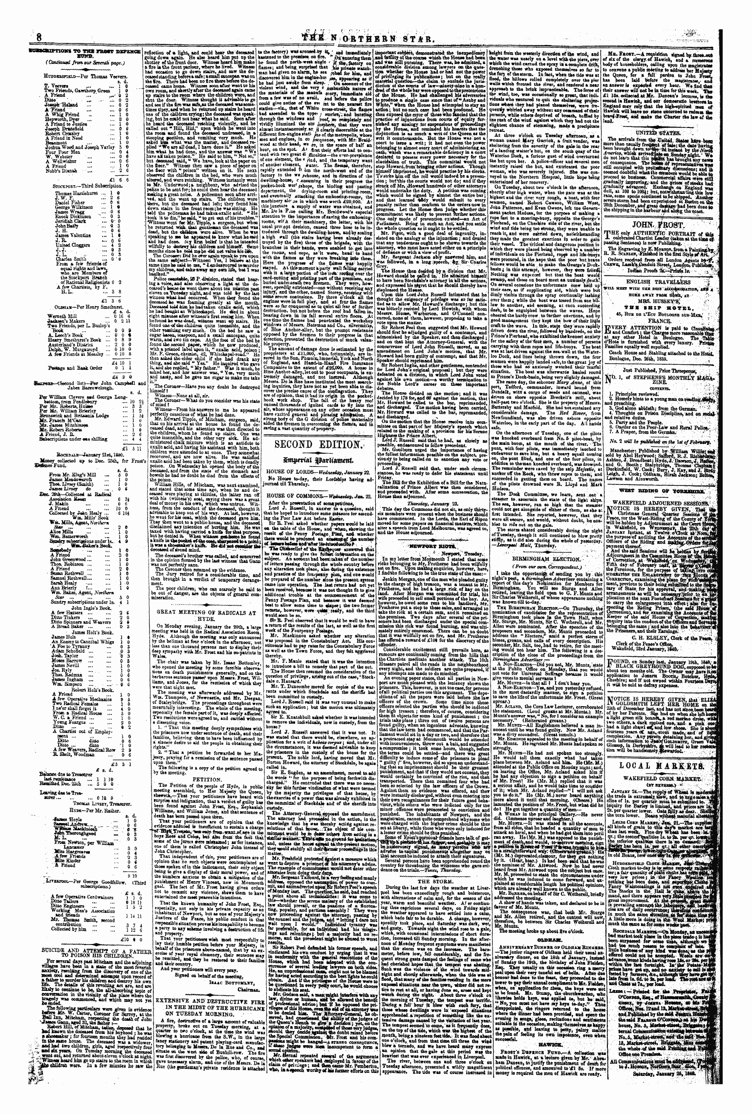 Northern Star (1837-1852): jS F Y, 1st edition - John, Jbost. ,