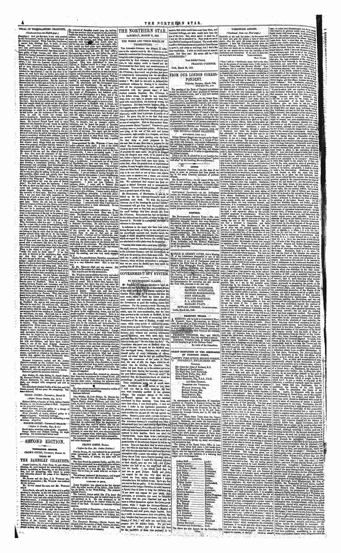 Northern Star (1837-1852): jS F Y, 1st edition - The Foethlrnr $$&& ' ¦' . ' . Satusijay, March 21,1840. ¦ X I I , J -I J.1 V J.V X Xx Xixv Xi Hj&Gt; S. J.Jl Xv