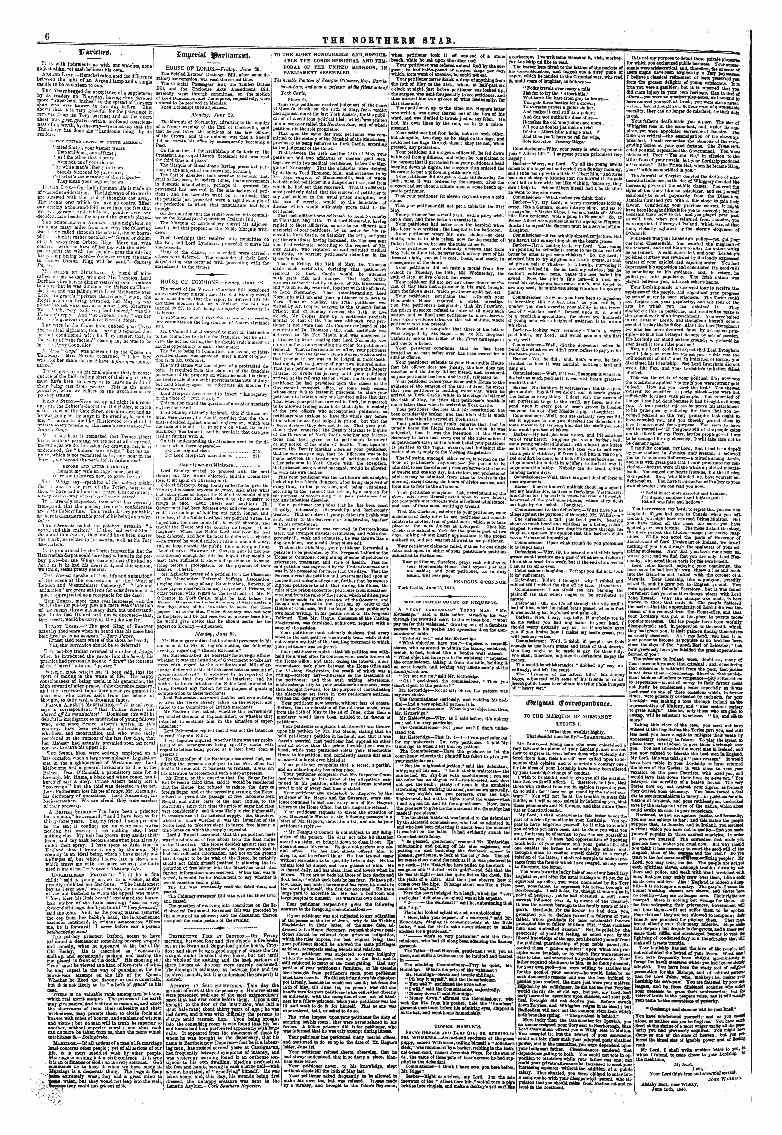Northern Star (1837-1852): jS F Y, 1st edition - Uarietwjs. . Uarieti**.
