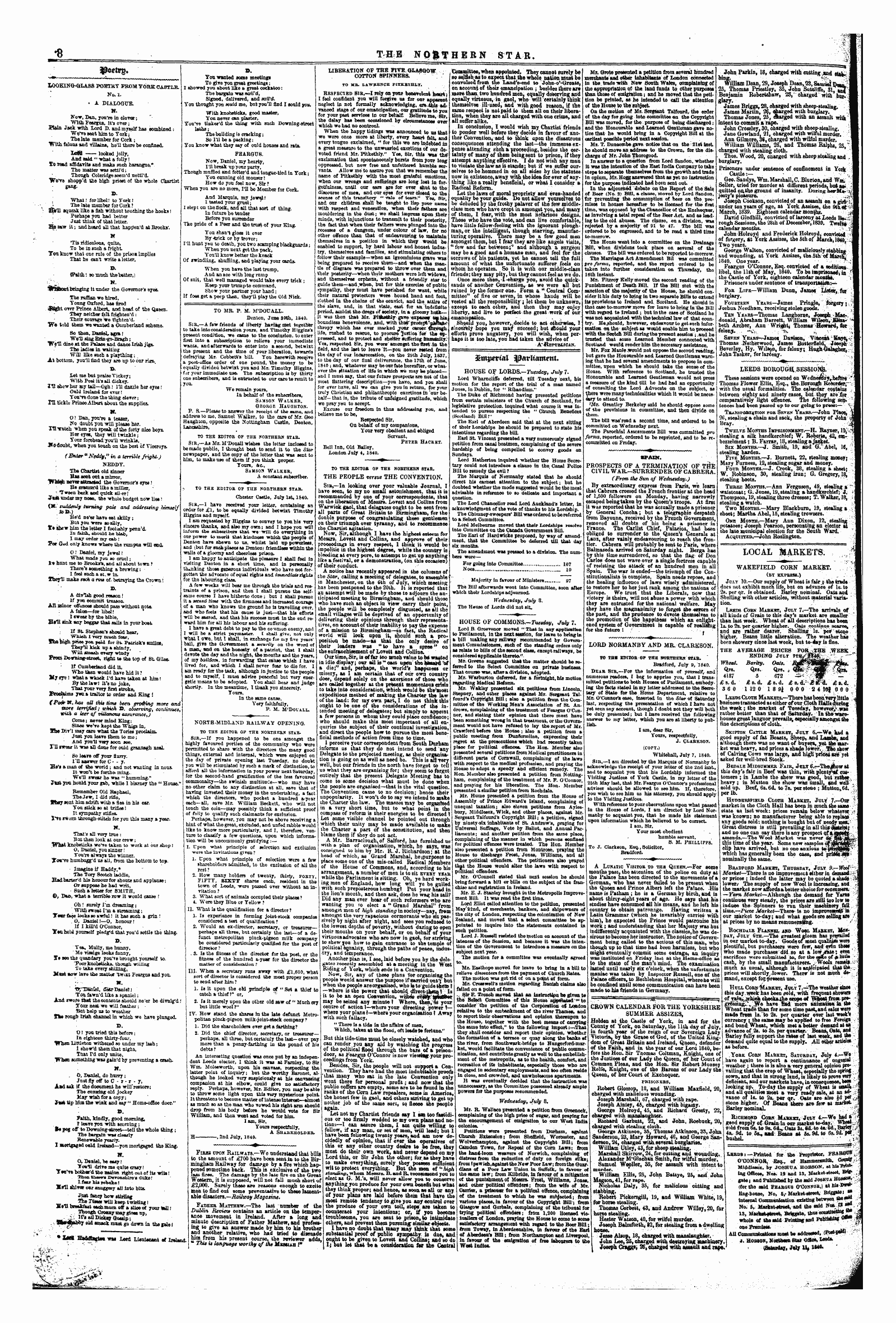 Northern Star (1837-1852): jS F Y, 1st edition: 8