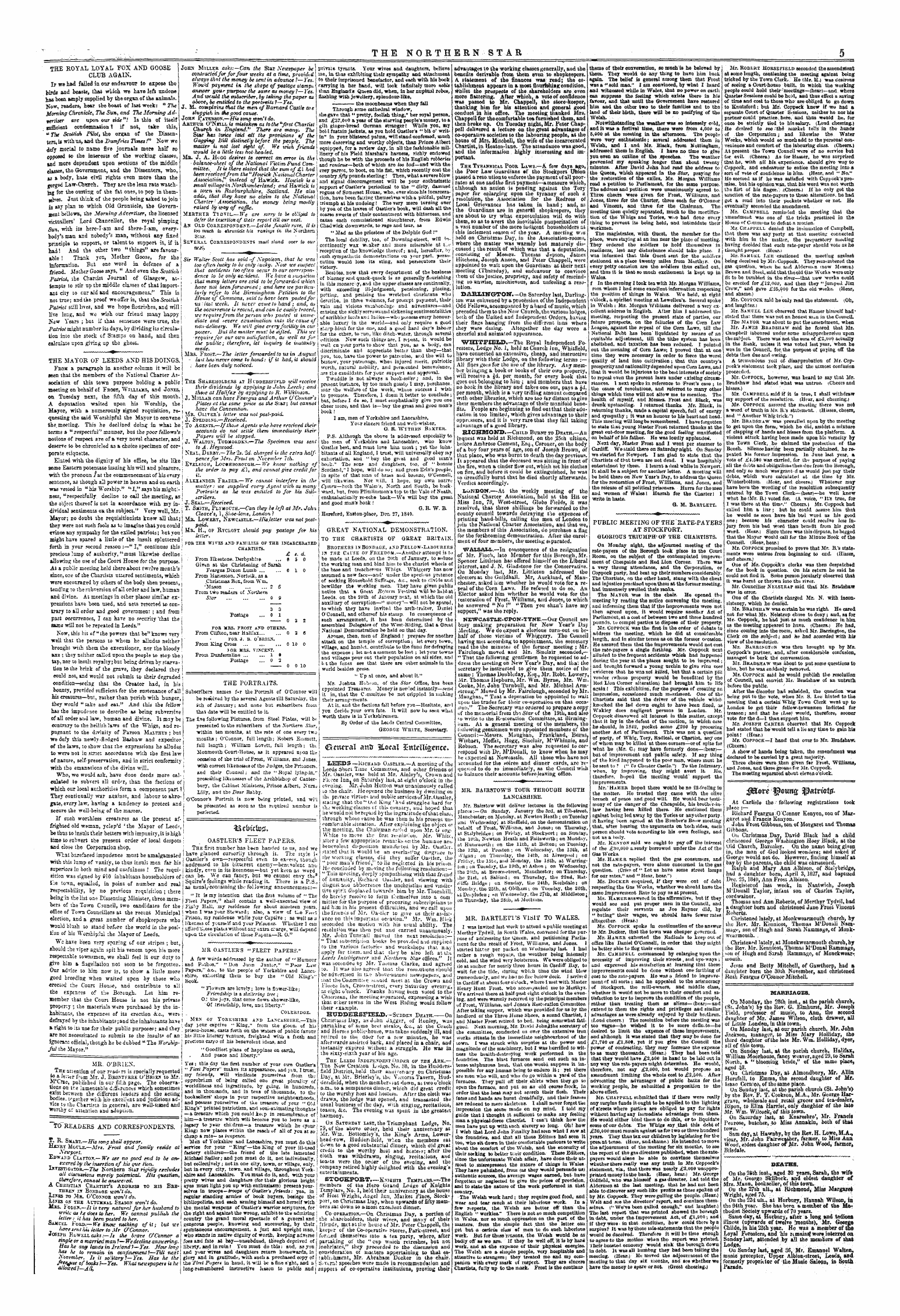 Northern Star (1837-1852): jS F Y, 1st edition: 5