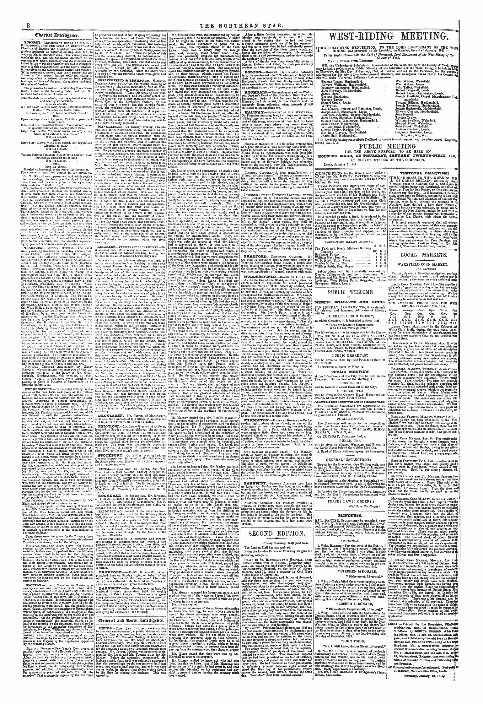 Northern Star (1837-1852): jS F Y, 1st edition - C|)Artfet Xnteuteenct.