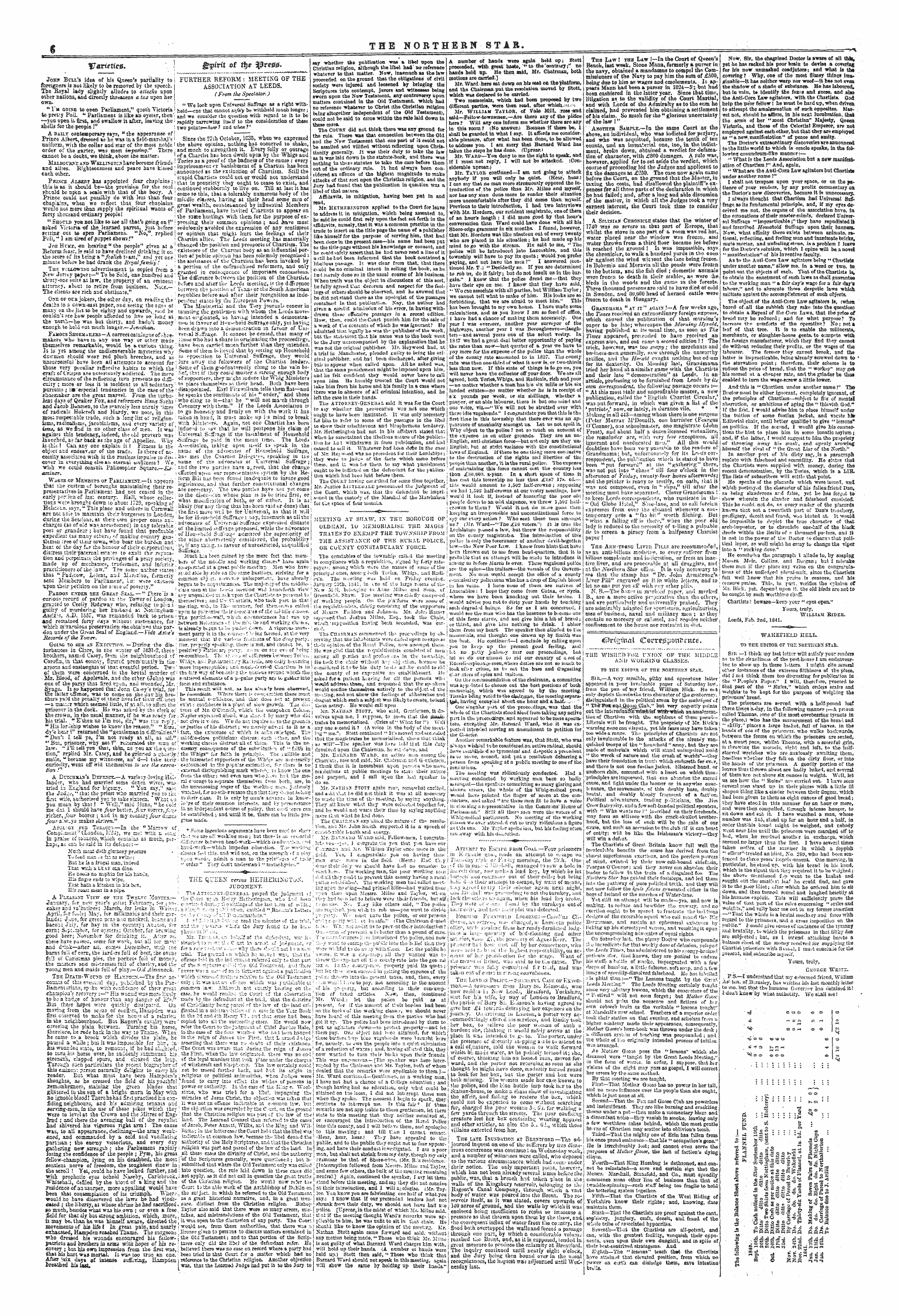 Northern Star (1837-1852): jS F Y, 1st edition - «?^Rtm«Al Corrf^On^Cuce.