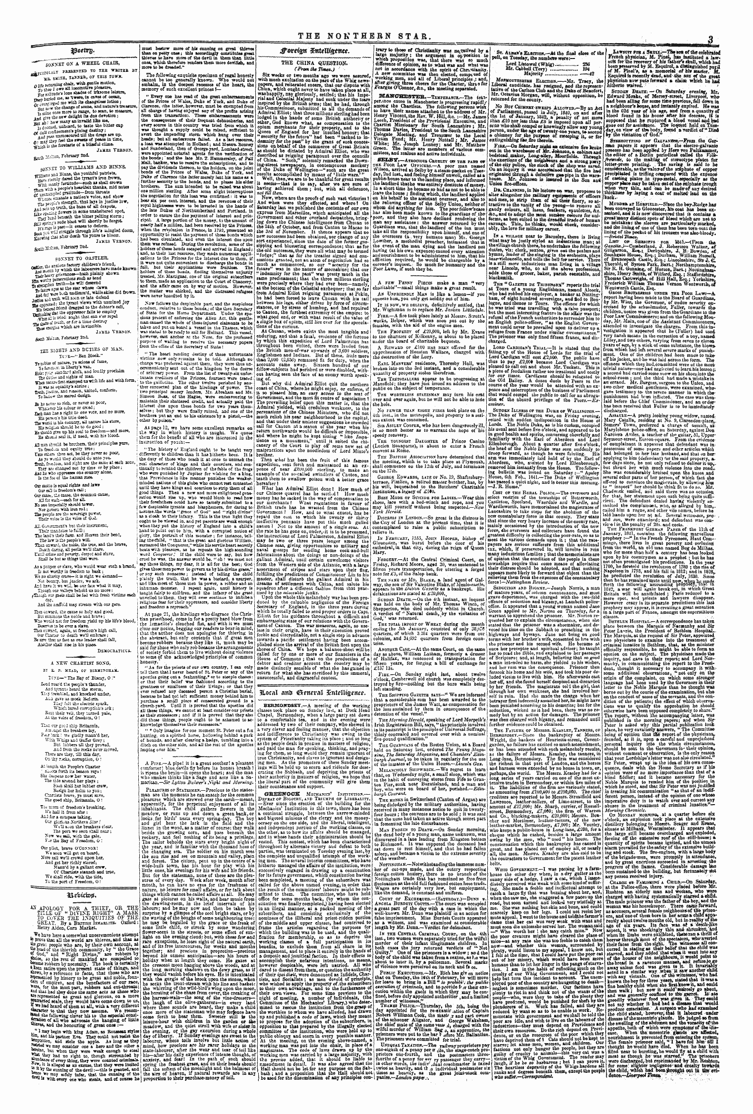 Northern Star (1837-1852): jS F Y, 1st edition: 3