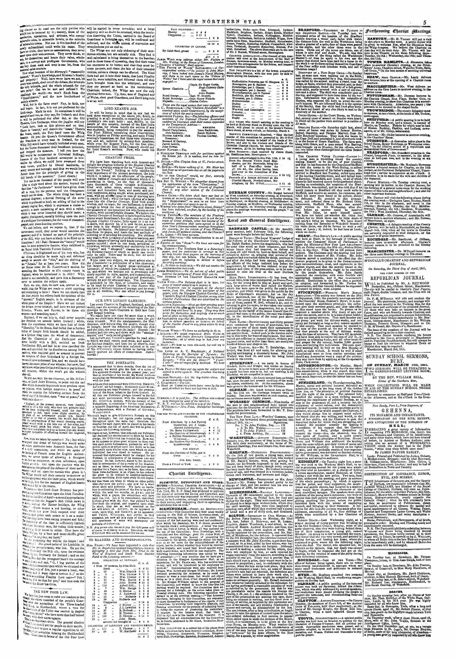 Northern Star (1837-1852): jS F Y, 1st edition: 5