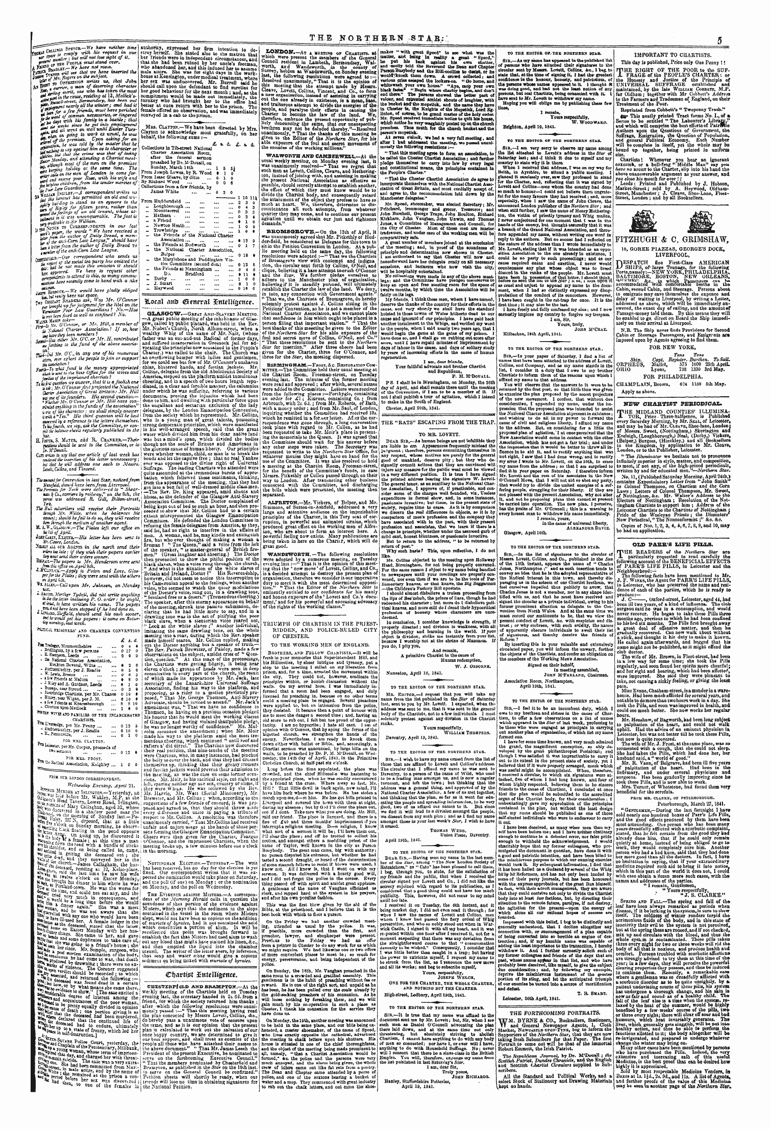 Northern Star (1837-1852): jS F Y, 1st edition - The Forthcoming Portraits.