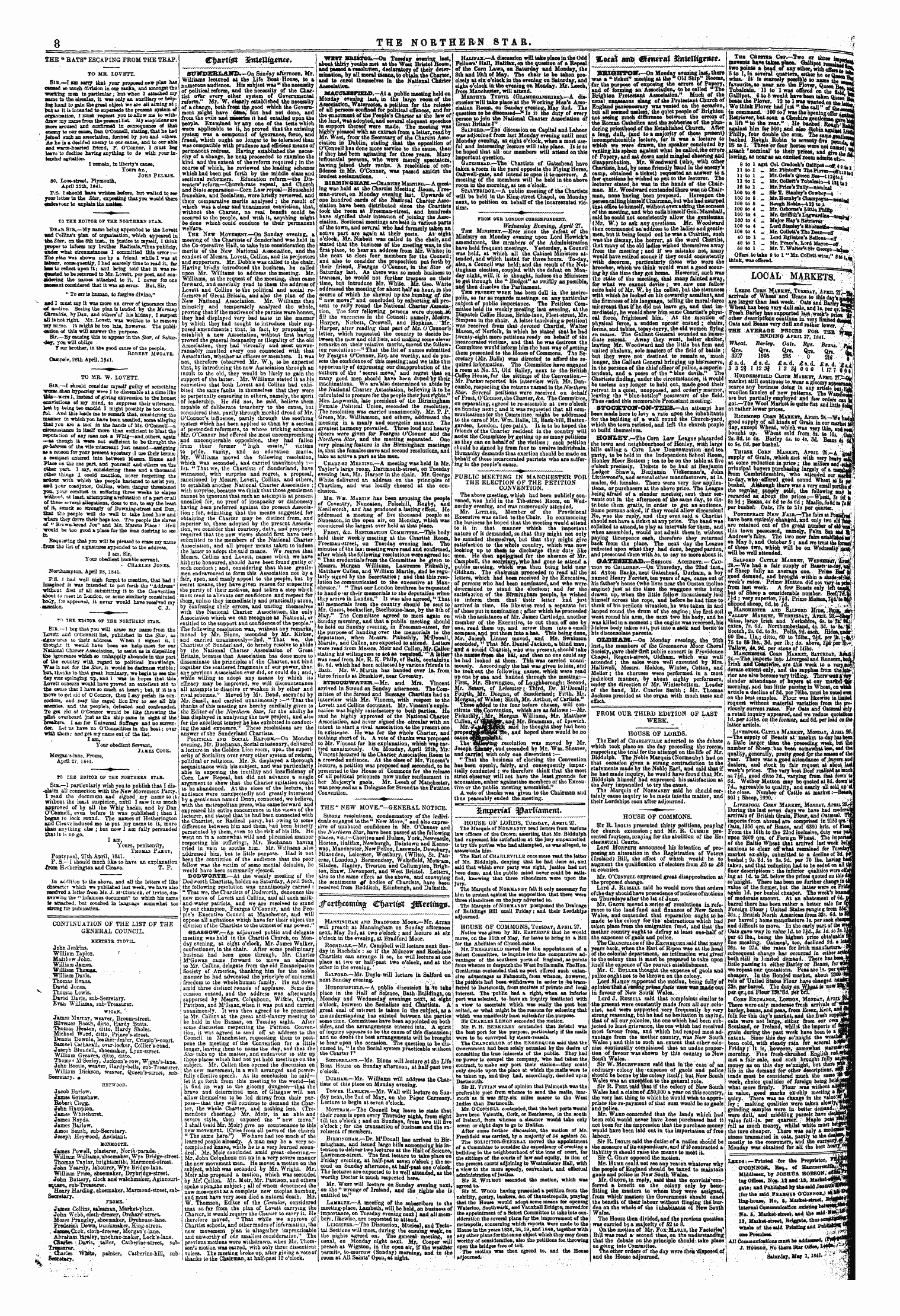 Northern Star (1837-1852): jS F Y, 1st edition - Continuation Of The List Of The General Council.