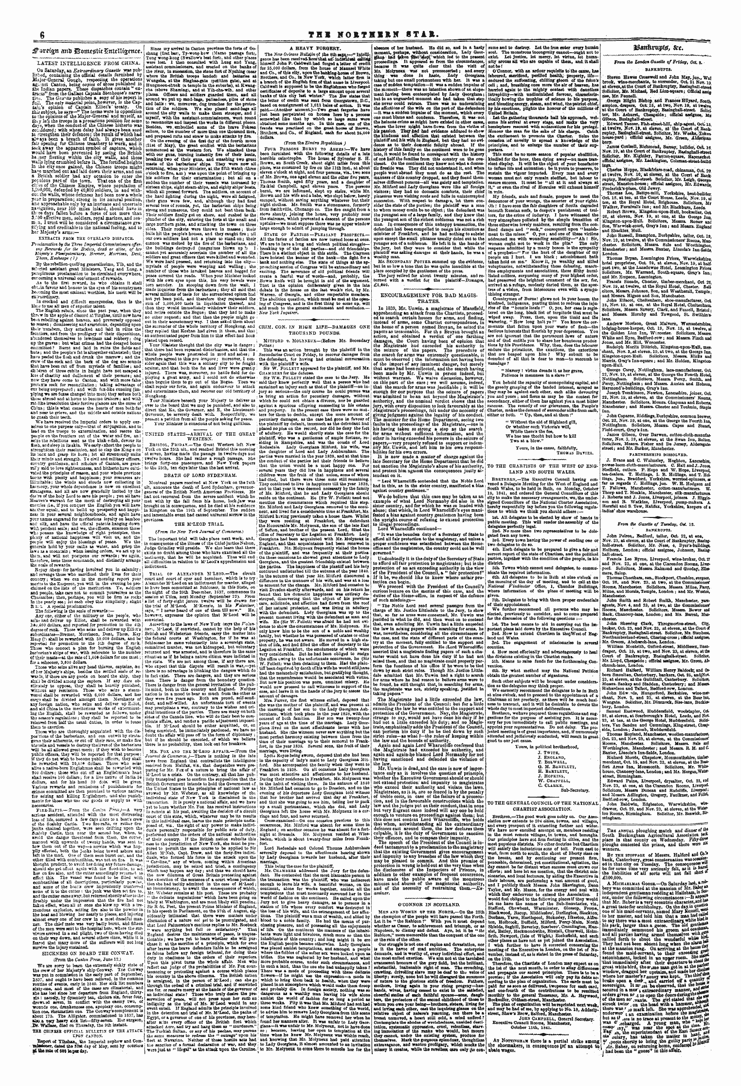 Northern Star (1837-1852): jS F Y, 1st edition - ^ Artujn Antr ^Ome Stu Setttelltsenw