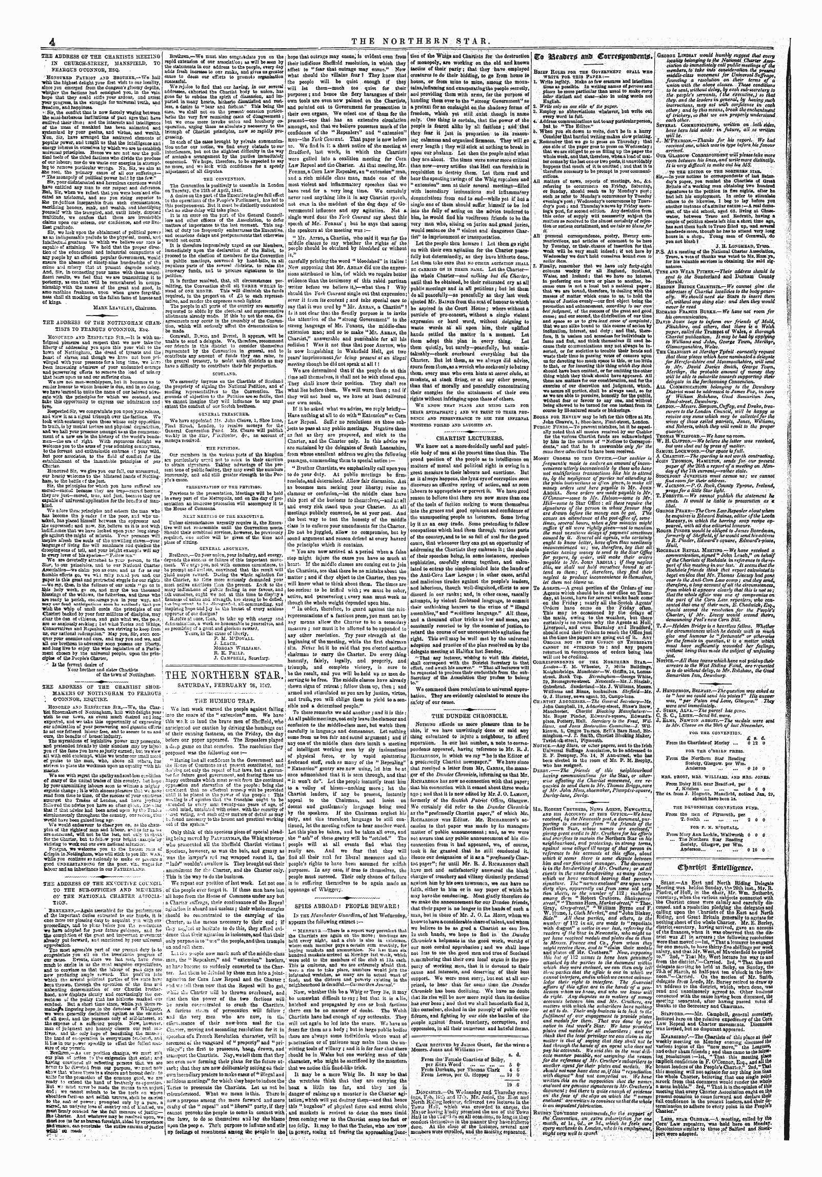 Northern Star (1837-1852): jS F Y, 1st edition: 4