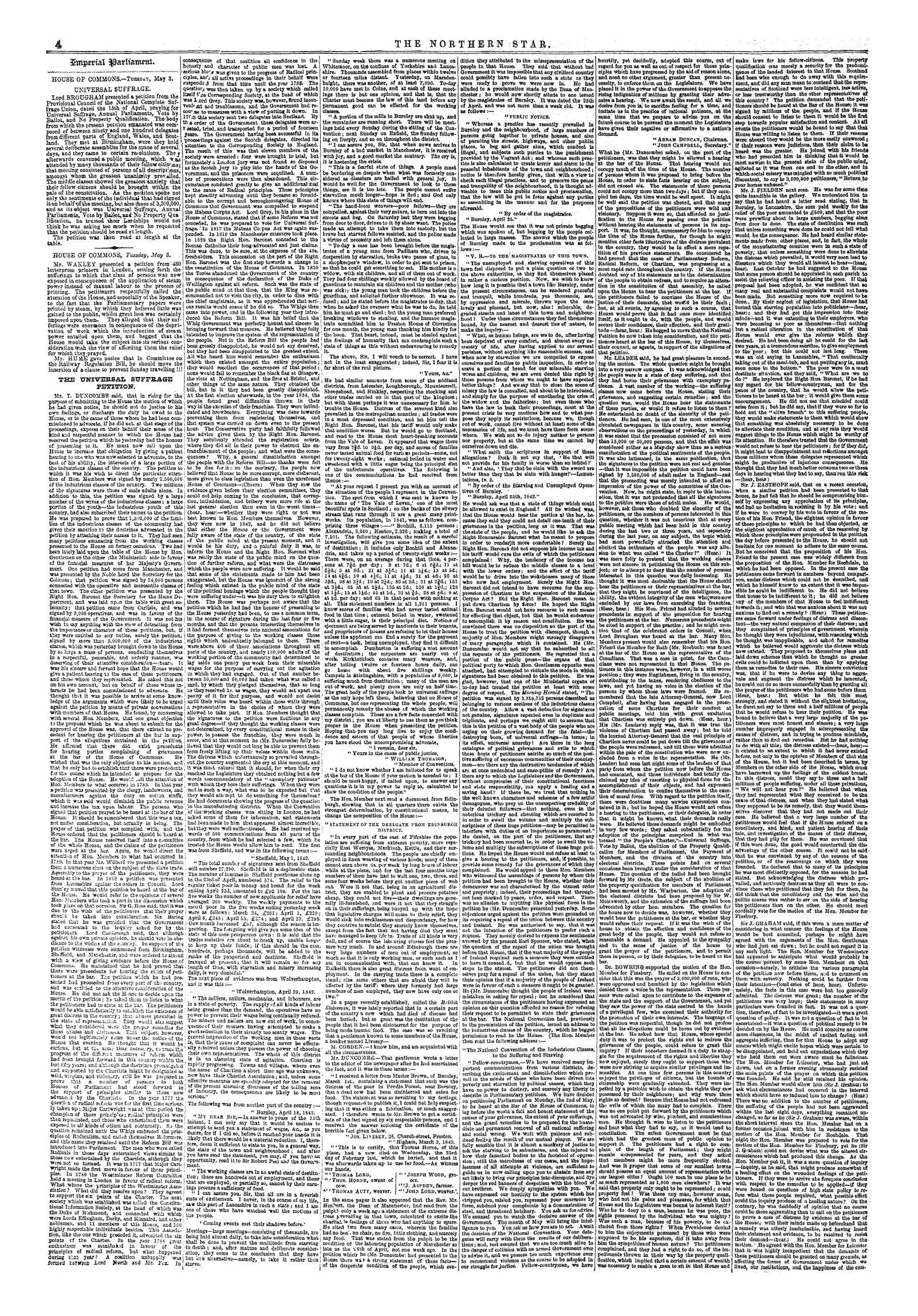 Northern Star (1837-1852): jS F Y, 1st edition - Benui^Rtal ^Arltament.