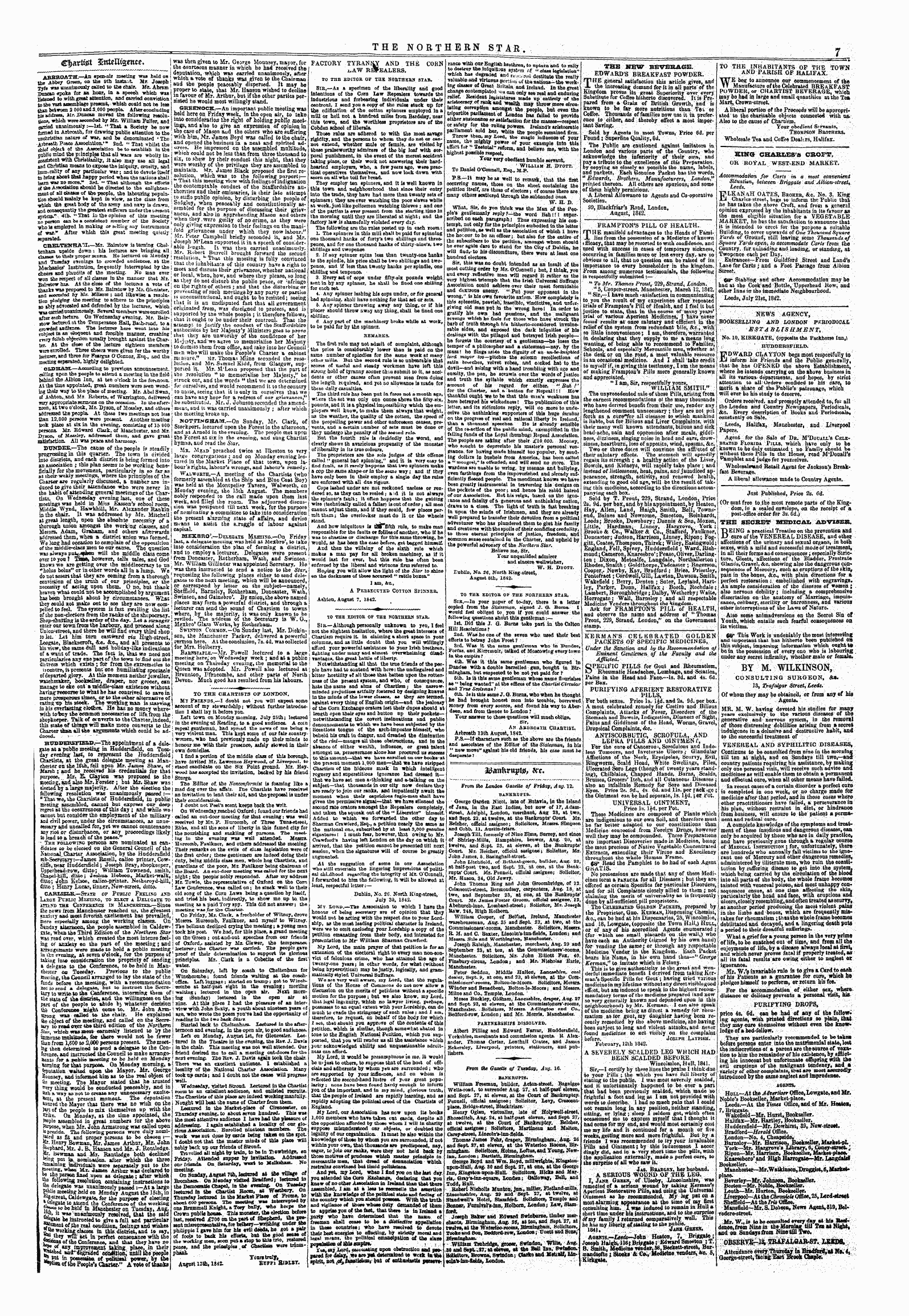 Northern Star (1837-1852): jS F Y, 1st edition - Clarw 3enteut"Sente. ___