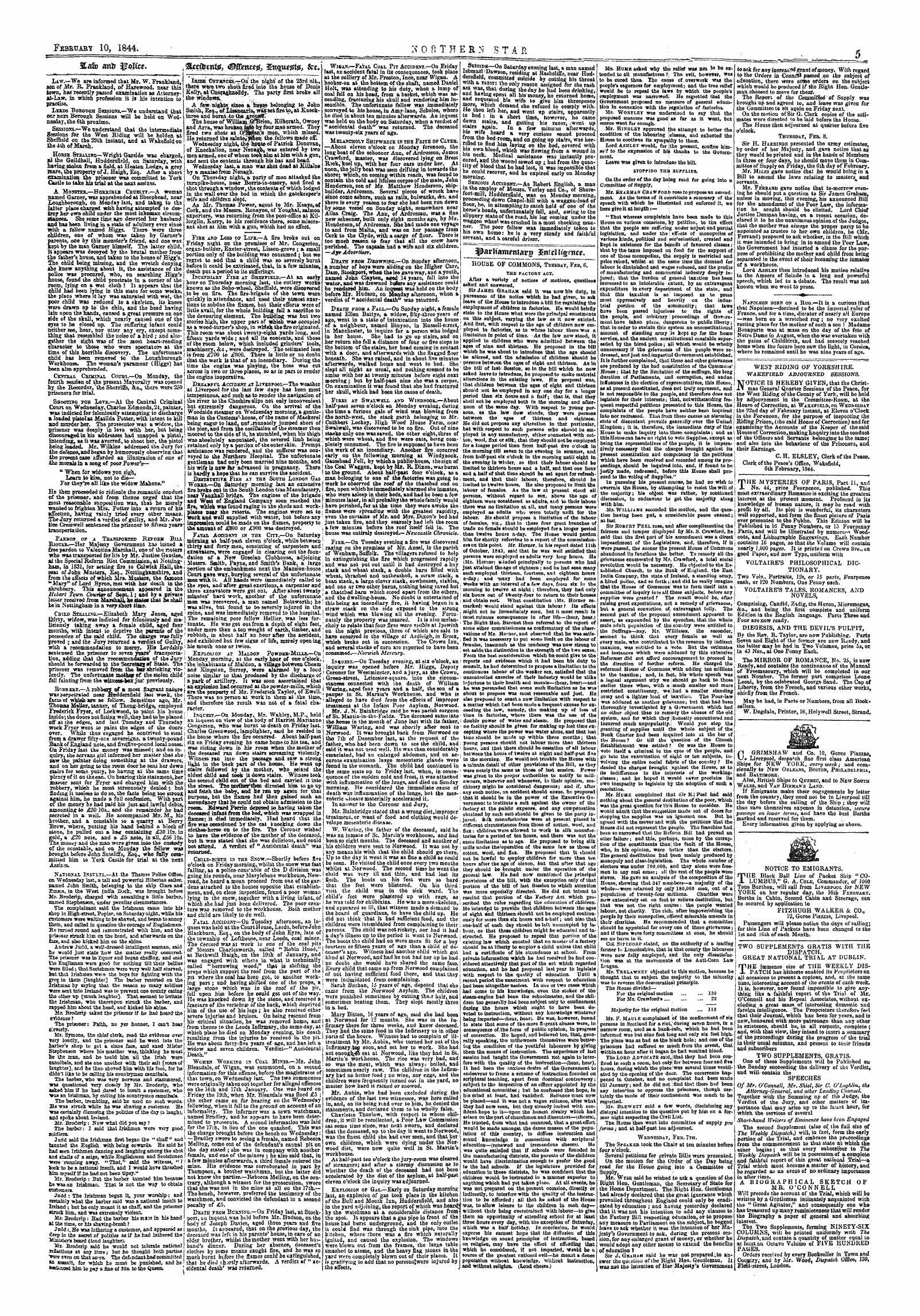Northern Star (1837-1852): jS F Y, 1st edition - Parltam*Ttarg Siijifhfgmtt.