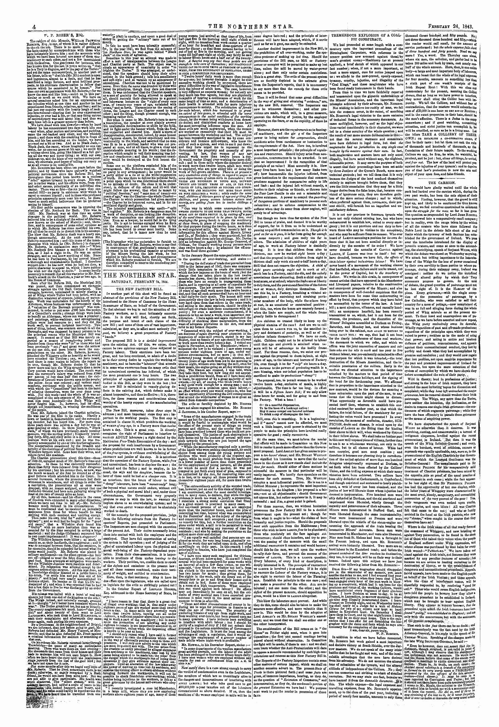 Northern Star (1837-1852): jS F Y, 1st edition - The Northern Star Saturday, February 24, 1844.