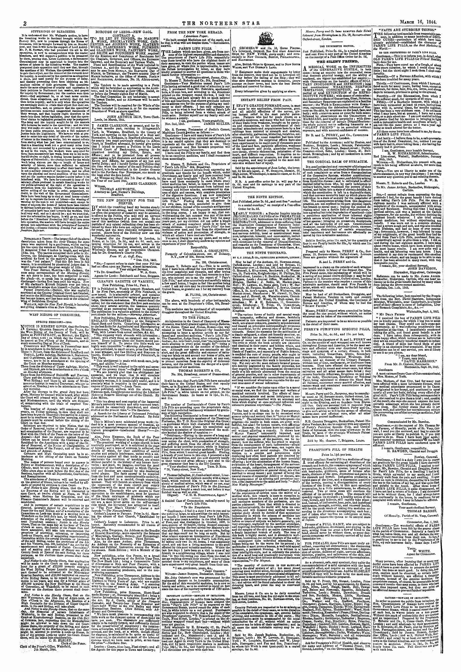 Northern Star (1837-1852): jS F Y, 1st edition - West Riding Of Yorkshire.