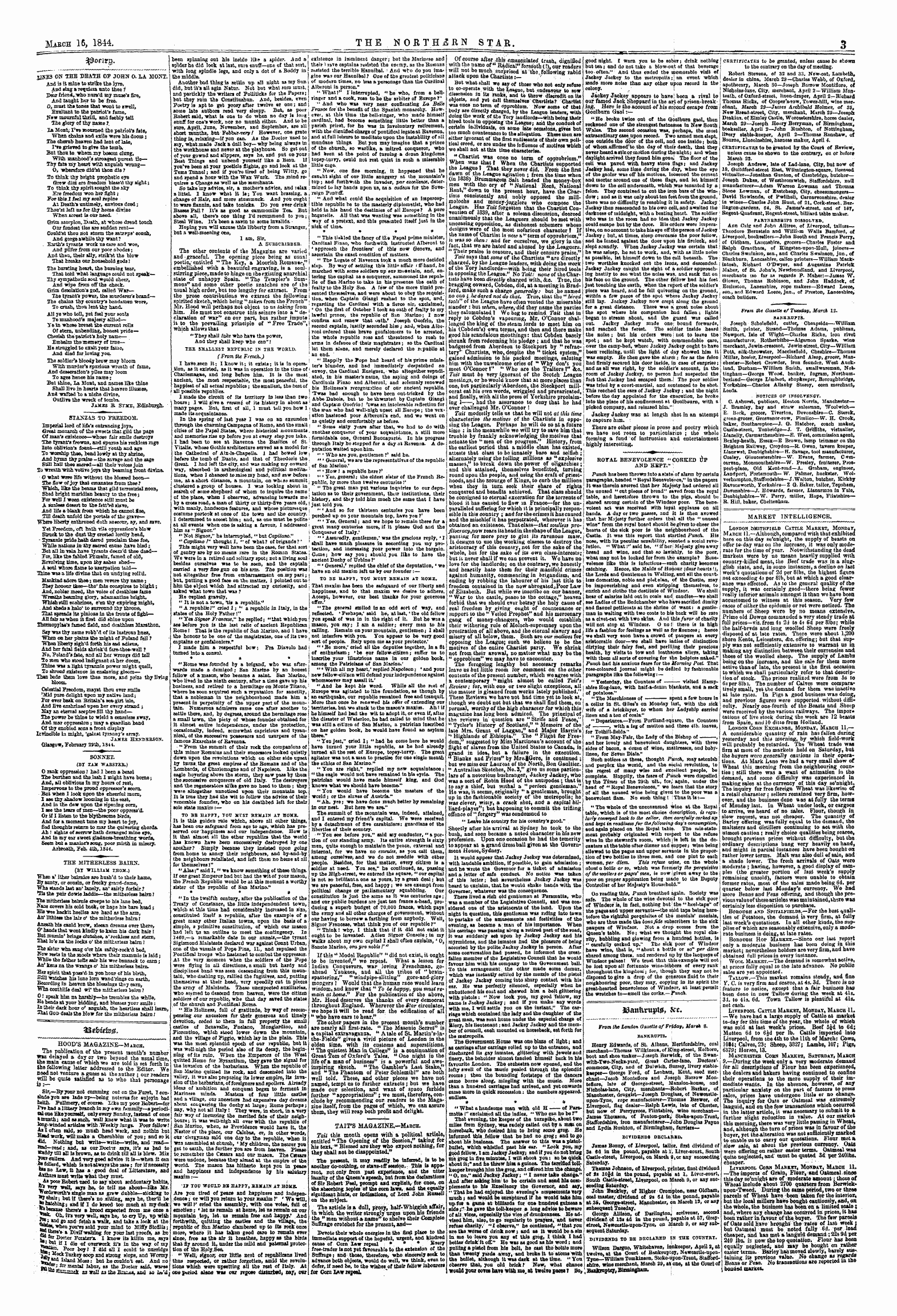 Northern Star (1837-1852): jS F Y, 1st edition - 33*&Tefc&Gt;S.