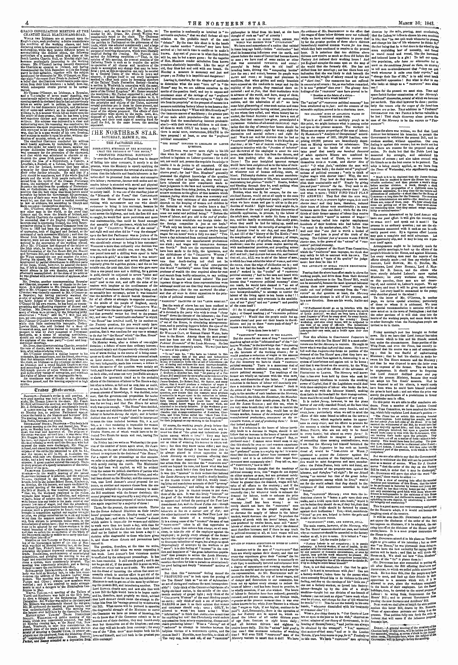 Northern Star (1837-1852): jS F Y, 1st edition - The 50uthej1jn' Staft. Saturday, March 31, 1834.