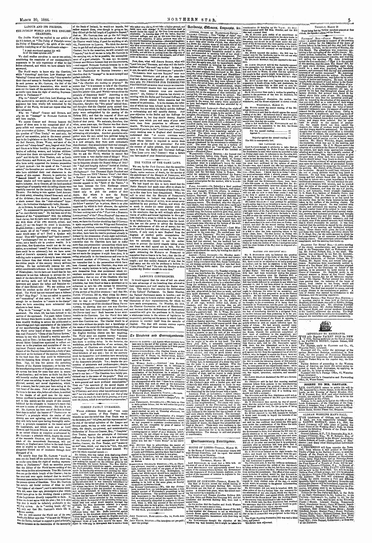 Northern Star (1837-1852): jS F Y, 1st edition - Important To Emigrants. The Only Regular Packet Ship For New York, Sailing Positively On Tho 21st Of April, ,