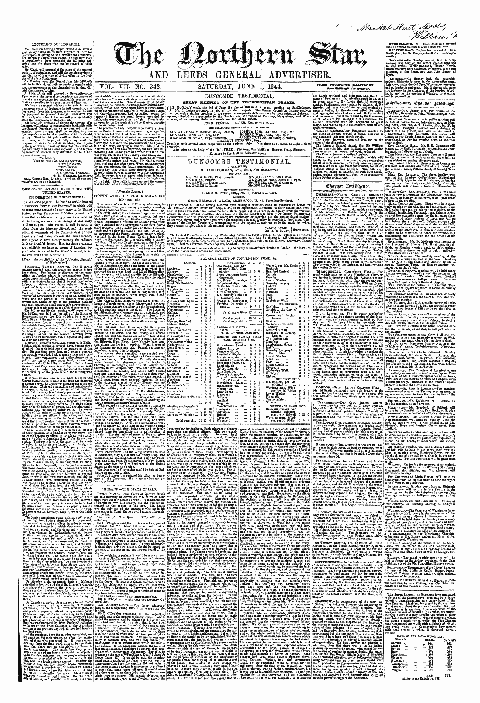 Northern Star (1837-1852): jS F Y, 1st edition - Untitled Article