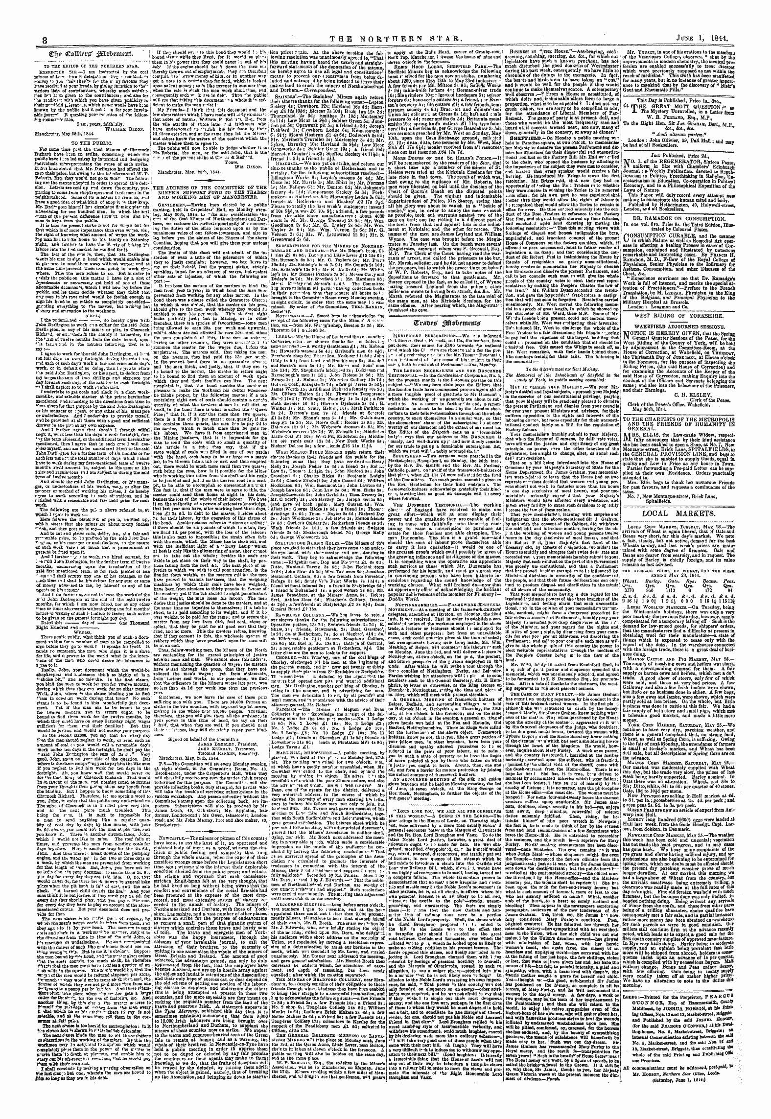 Northern Star (1837-1852): jS F Y, 1st edition - Iron Leeds :—Printed For The Proprietor, F E Argus O'Connor, Esq. Of Hammersmith, County