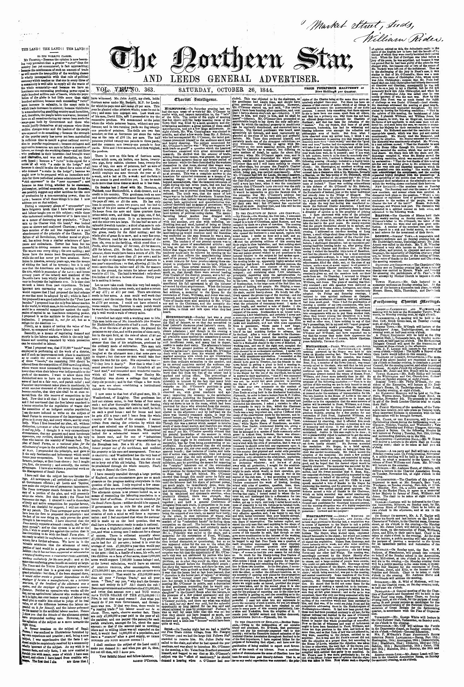 Northern Star (1837-1852): jS F Y, 1st edition - ^Ortfkotmna Ct)Arttf$T $&Tetin%$I