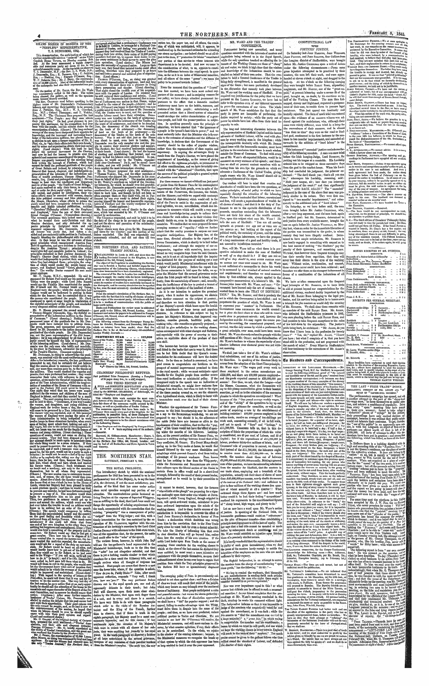 Northern Star (1837-1852): jS F Y, 1st edition - The Northern Star, And National Trades' Journal,