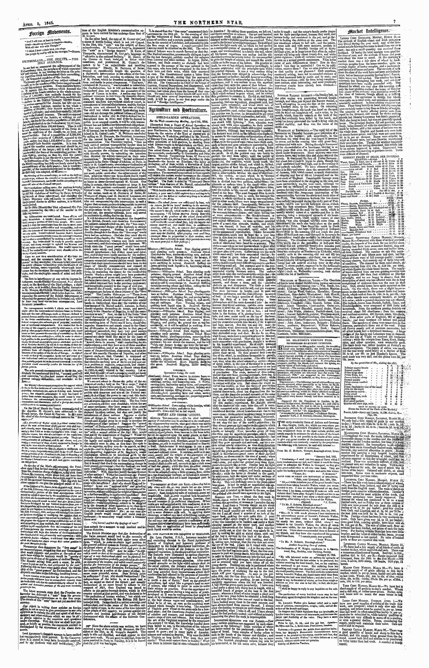 Northern Star (1837-1852): jS F Y, 1st edition - Dr. Grakoi-Son's Nervous Pills. Rbcommenbbb (Bvseitlsbst Riltsiciang.