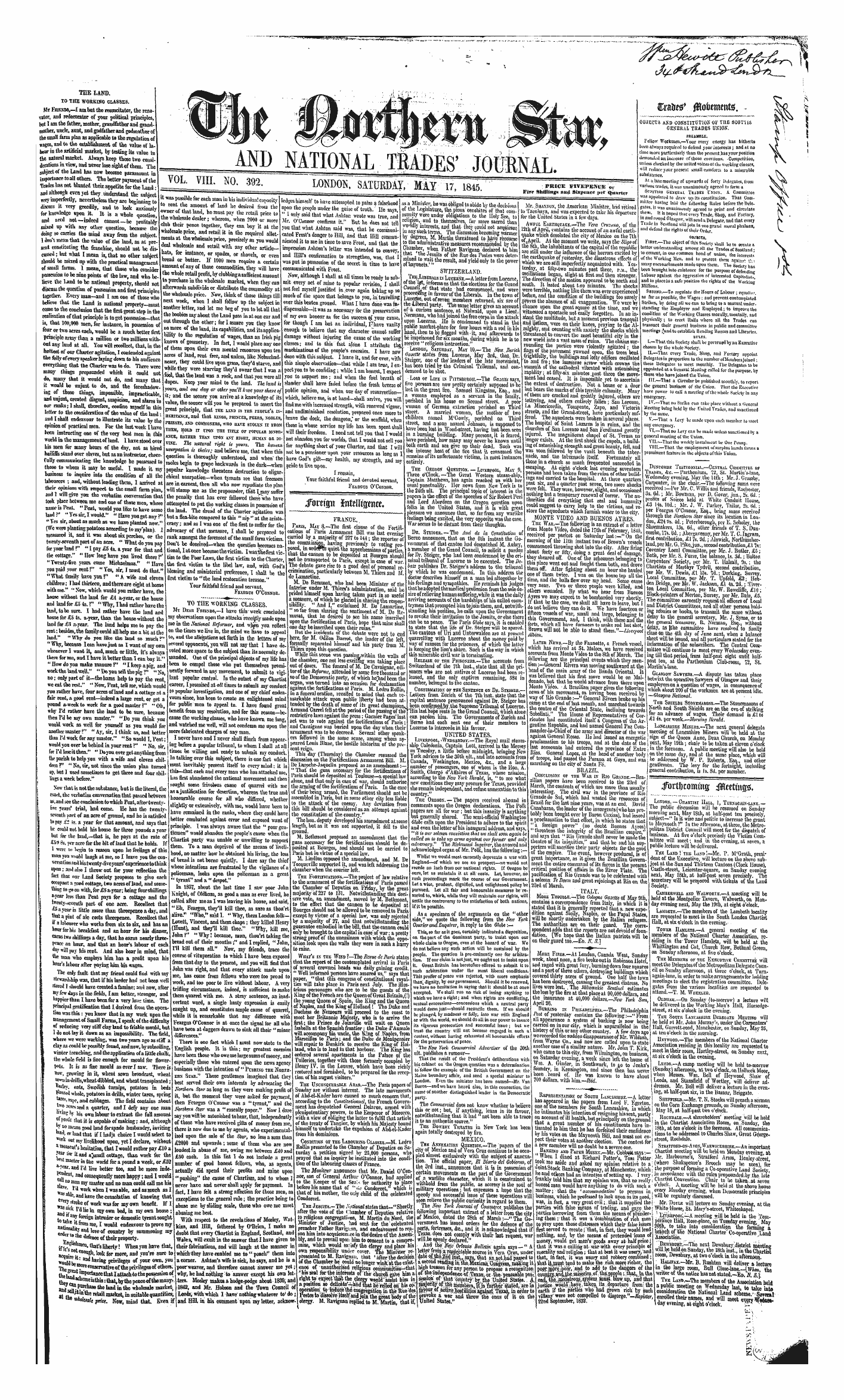 Northern Star (1837-1852): jS F Y, 1st edition - Craw. Jutobemtnte. • ,§£ B
