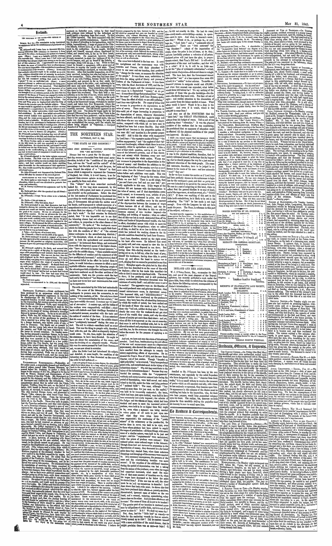 Northern Star (1837-1852): jS F Y, 1st edition - Untitled Article