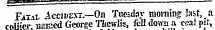 Eaiai. Accidext—On Tuesday moraine last, a rftli«'er BOKed George Tliewlis, fell down a ceal pit,