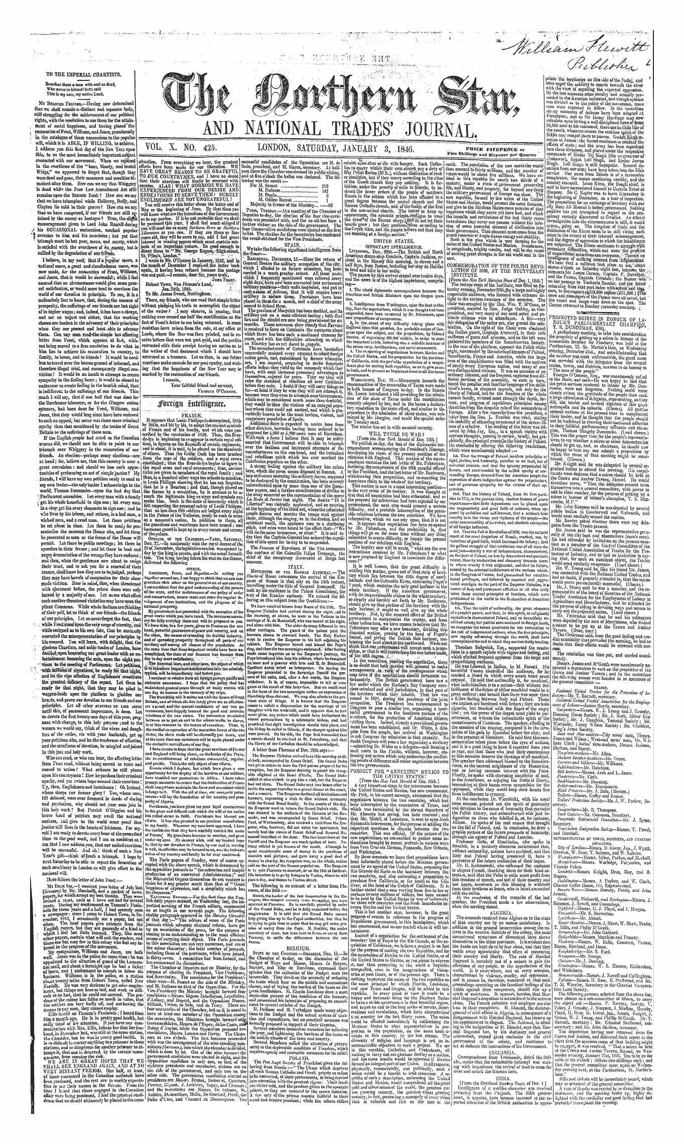 Northern Star (1837-1852): jS F Y, 1st edition - Untitled Article