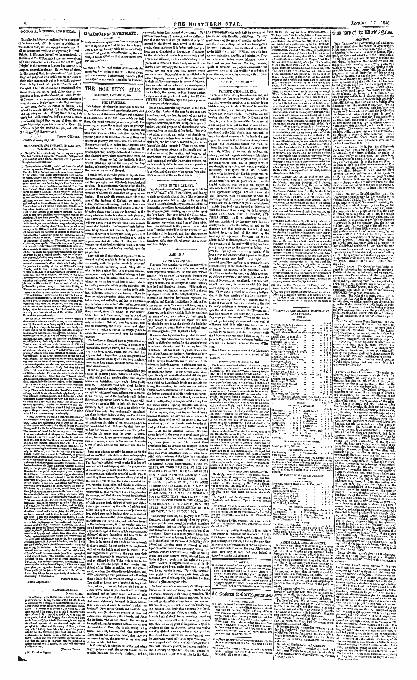 Northern Star (1837-1852): jS F Y, 1st edition - The Flortheen Star. Saturday, Jaxdart 17,1846.
