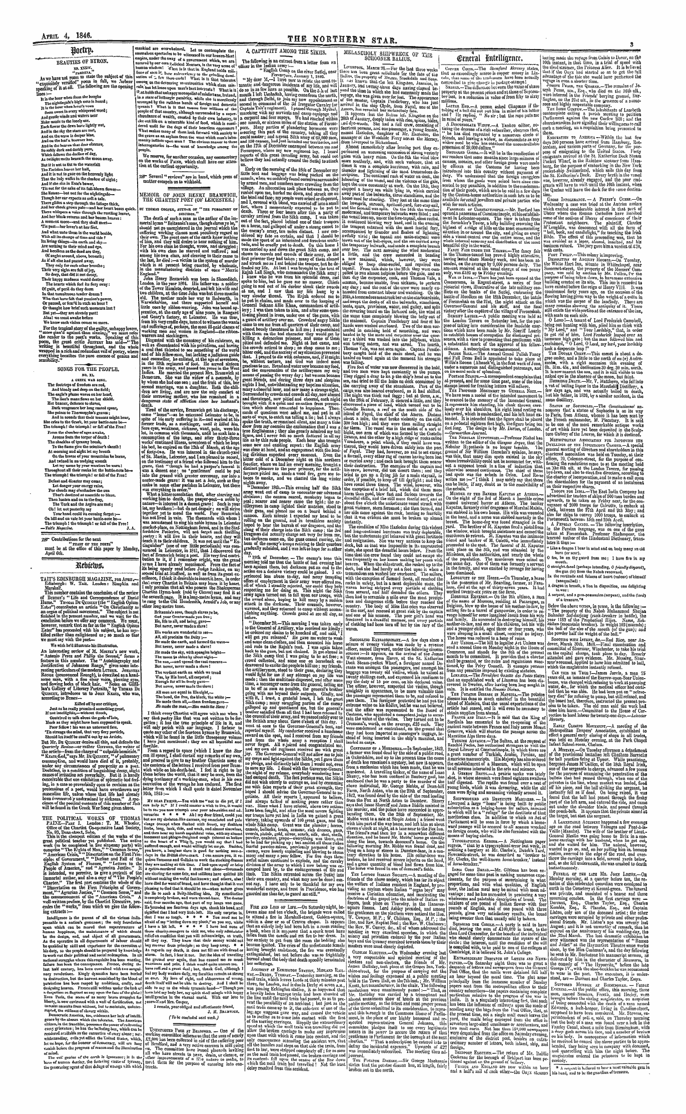 Northern Star (1837-1852): jS F Y, 1st edition - Untitled Article