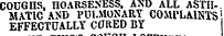COUGns, HOARSENESS. AND ALL ASTIIMAT1G AND PULMONARY COMl'LAIKTS EFFECTUALLY CORED BY
