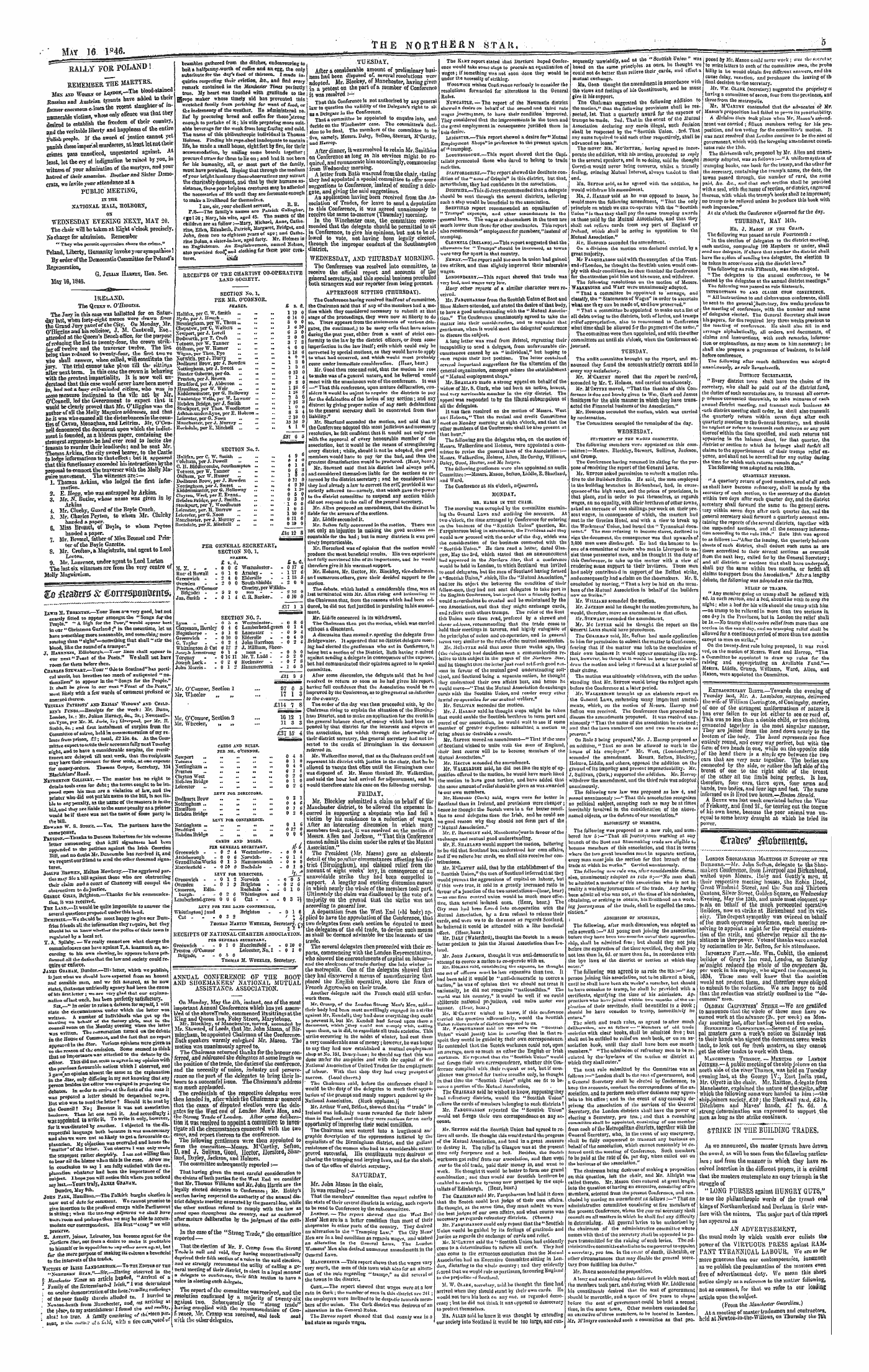 Northern Star (1837-1852): jS F Y, 1st edition - Receipts Of The Chartist Co-Operative.Jjasd Society.