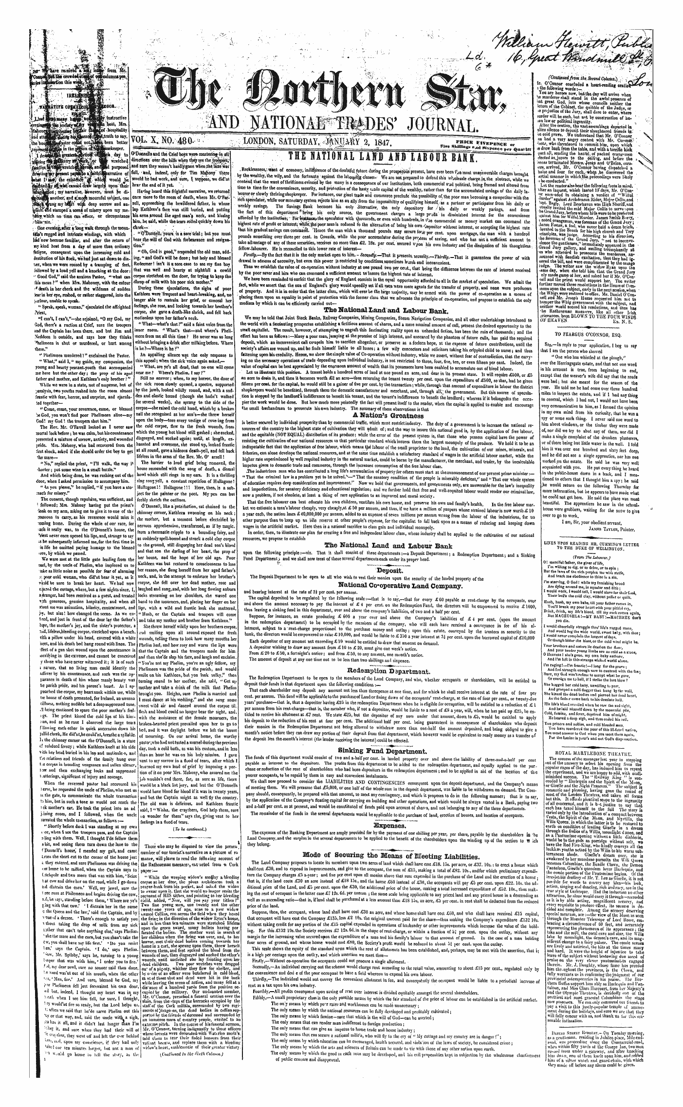 Northern Star (1837-1852): jS F Y, 1st edition - Untitled Article