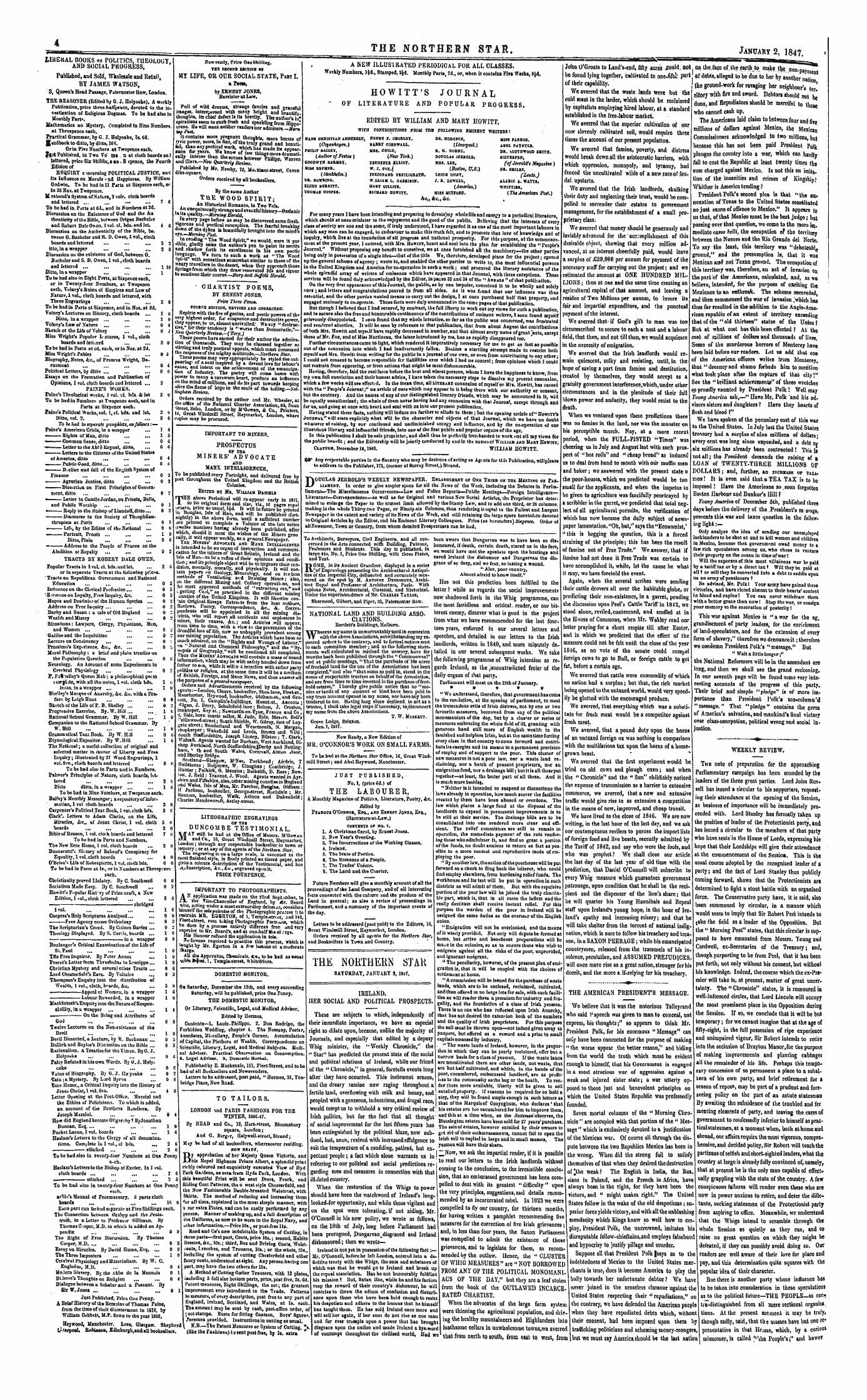 Northern Star (1837-1852): jS F Y, 1st edition - The Northern Star Saturday, January J, 18*7.