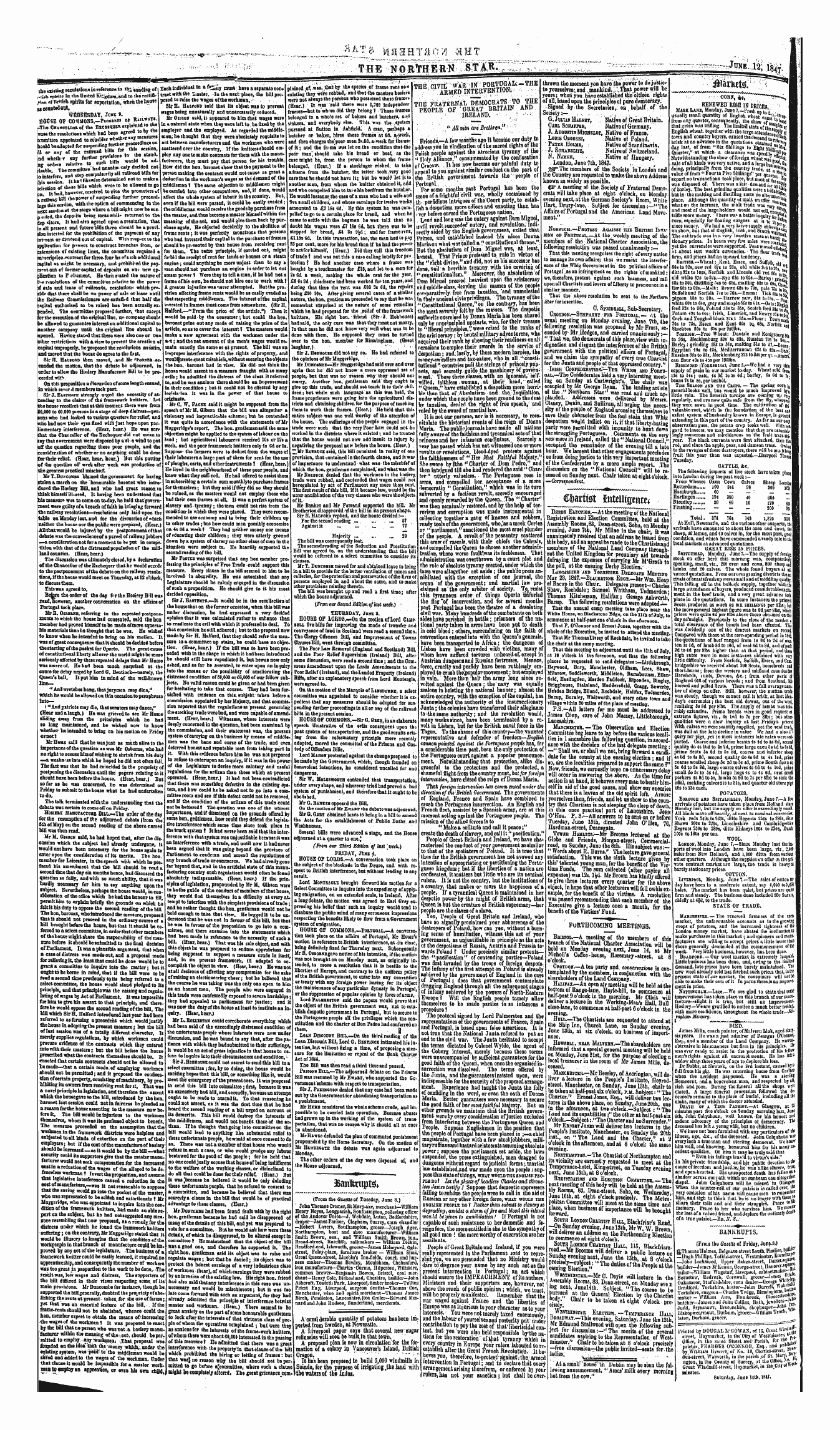 Northern Star (1837-1852): jS F Y, 1st edition - Cjjatttsit Inttufgtncr*