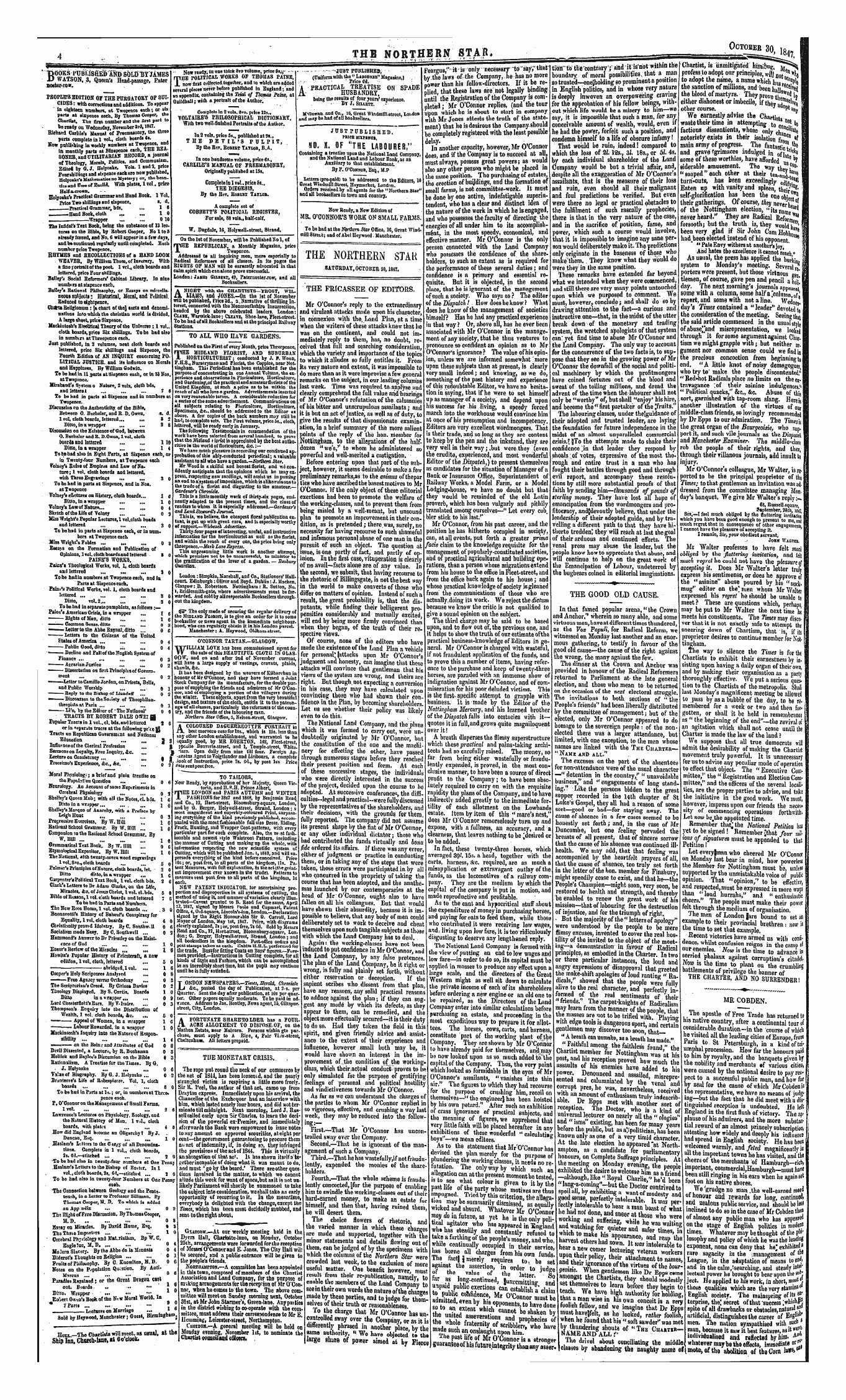 Northern Star (1837-1852): jS F Y, 1st edition - B Ooks Pubwsrieli)Lndsbld"By James Watson, 3, Qneen'a Head-Passage, Pater Noater-Rov. .