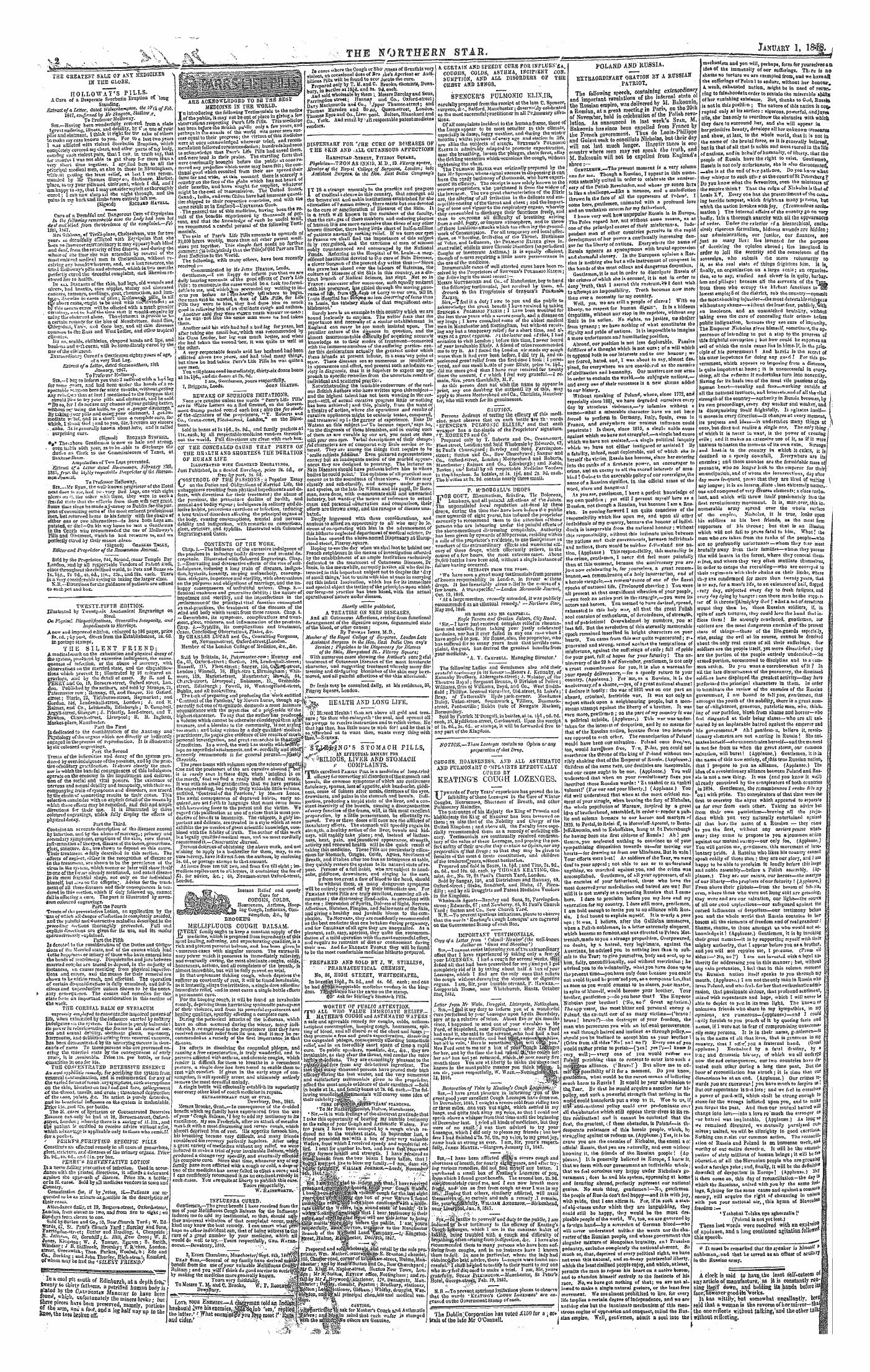 Northern Star (1837-1852): jS F Y, 1st edition - Ths Greatest Sals Of Aky Medicise3 &Gt; Ik Tub Globe.