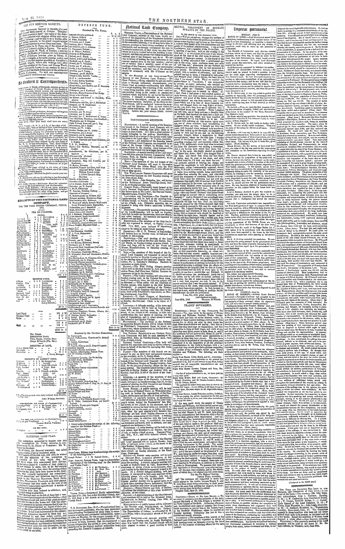 Northern Star (1837-1852): jS F Y, 1st edition - I'Mpmai Fjanffimertt