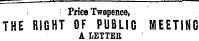 _ : Price Twopence, THE RIGHT OF PUBLIO MEETING A LETTER