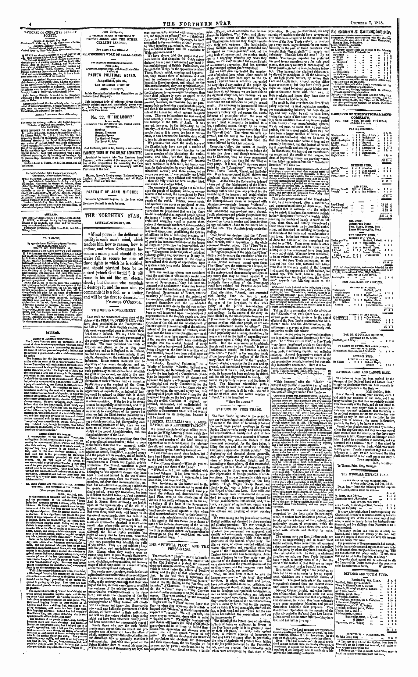 Northern Star (1837-1852): jS F Y, 1st edition - The Northern Star , B1tcrdat, October 7 ,1mb.