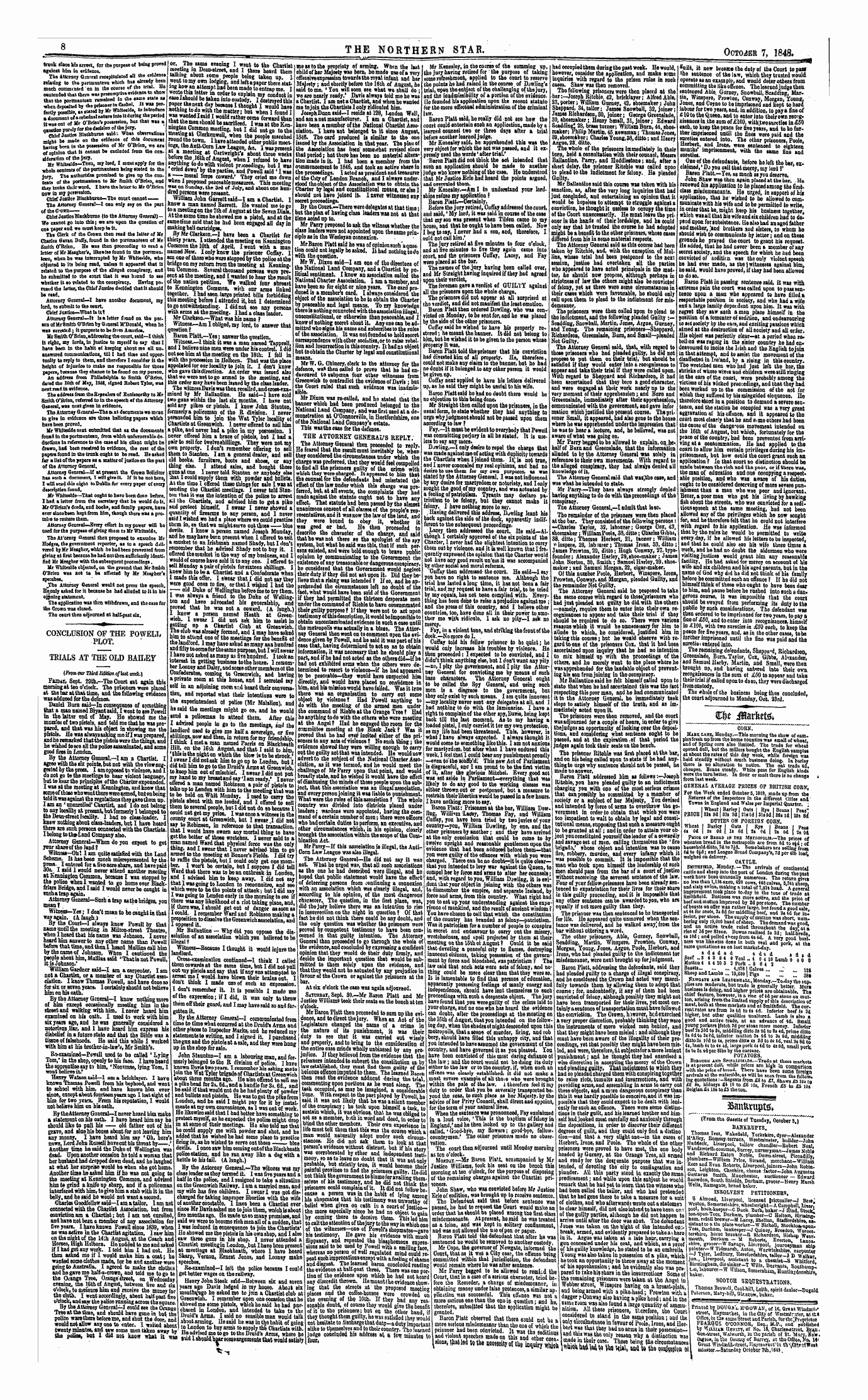 Northern Star (1837-1852): jS F Y, 1st edition - , V -"*V^Vit | Vuu^If Printed By Doug^I M'Govan, Of 16, Great Windmtl.'