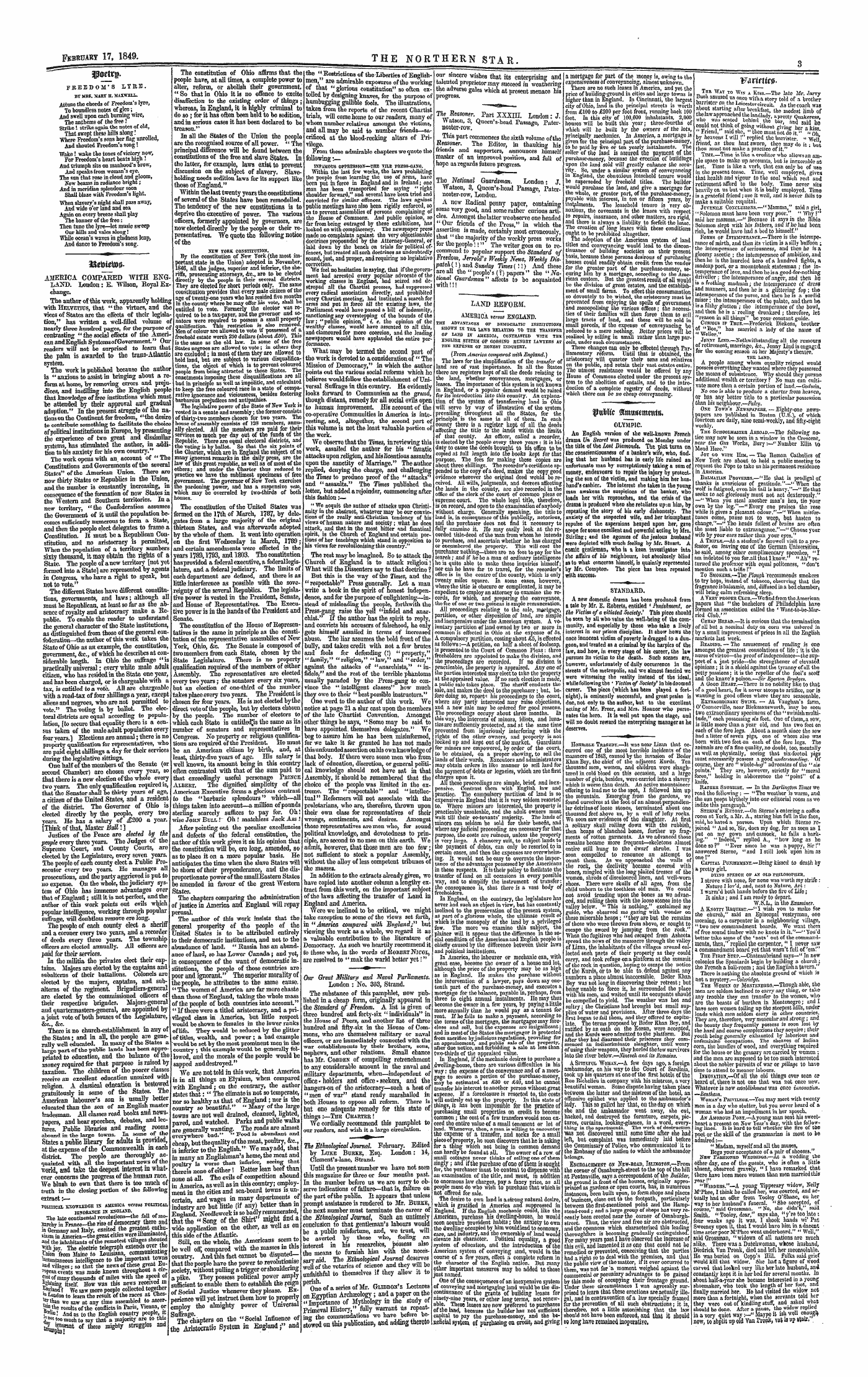 Northern Star (1837-1852): jS F Y, 1st edition - 3&Bteto$-