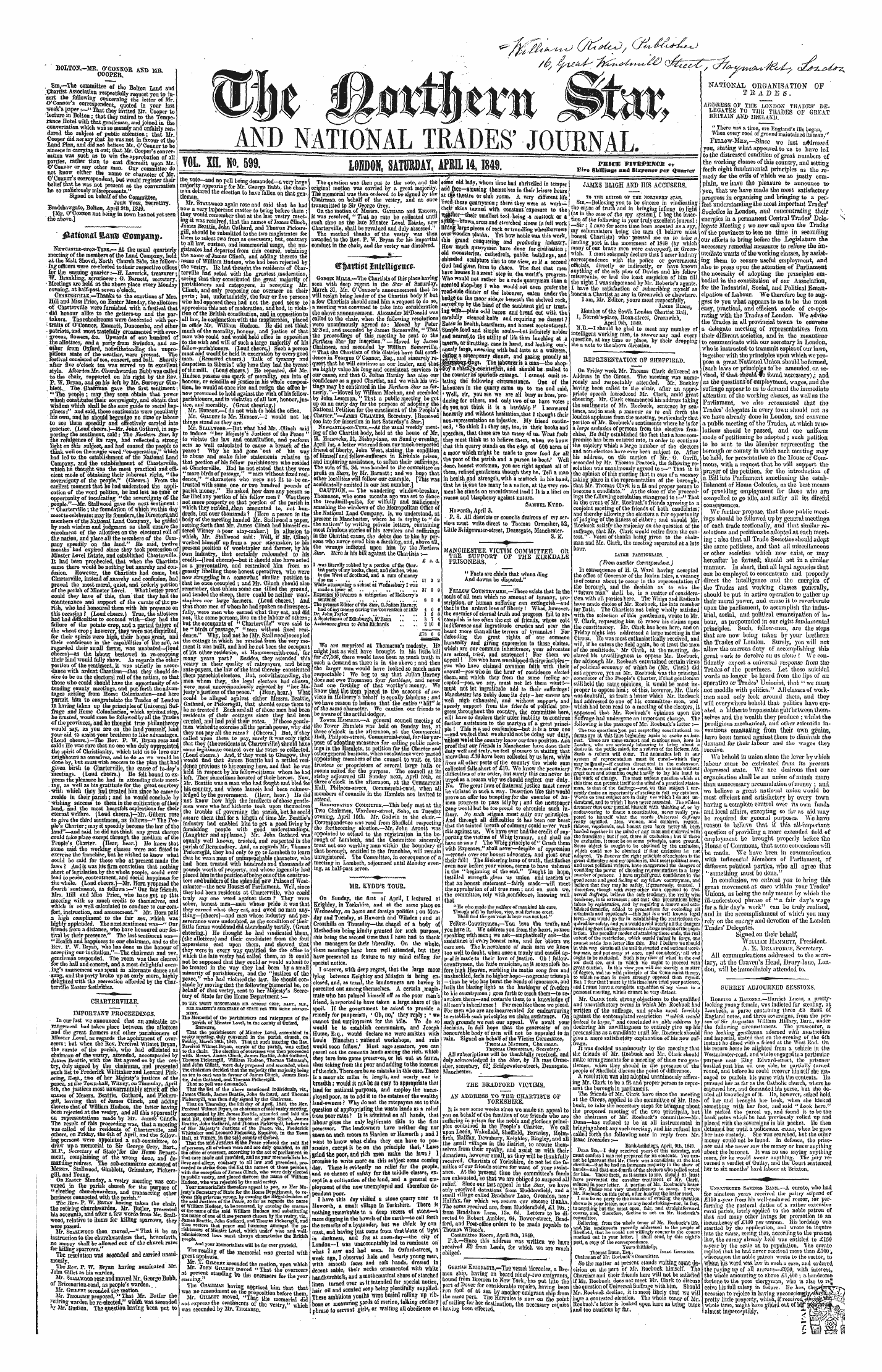 Northern Star (1837-1852): jS F Y, 1st edition - Ctatist Jtotelugencc