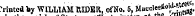 trincea »y wiijljlAM. RUJfcK, Ol wo. o, »»««•' •>-inHflg i Westminsterat tbe '' Muted* WILLIAM RIDER, ofNo. 5, *»***%%