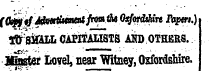 (CtyifM&lt;mtu&lt;m^fr&lt;m ite Otford&m raptrs.), t?J SMiLL CAPITALISTS AND OTHERS. JCnster Lo?el, near Witney, Oxfoid&hiie.