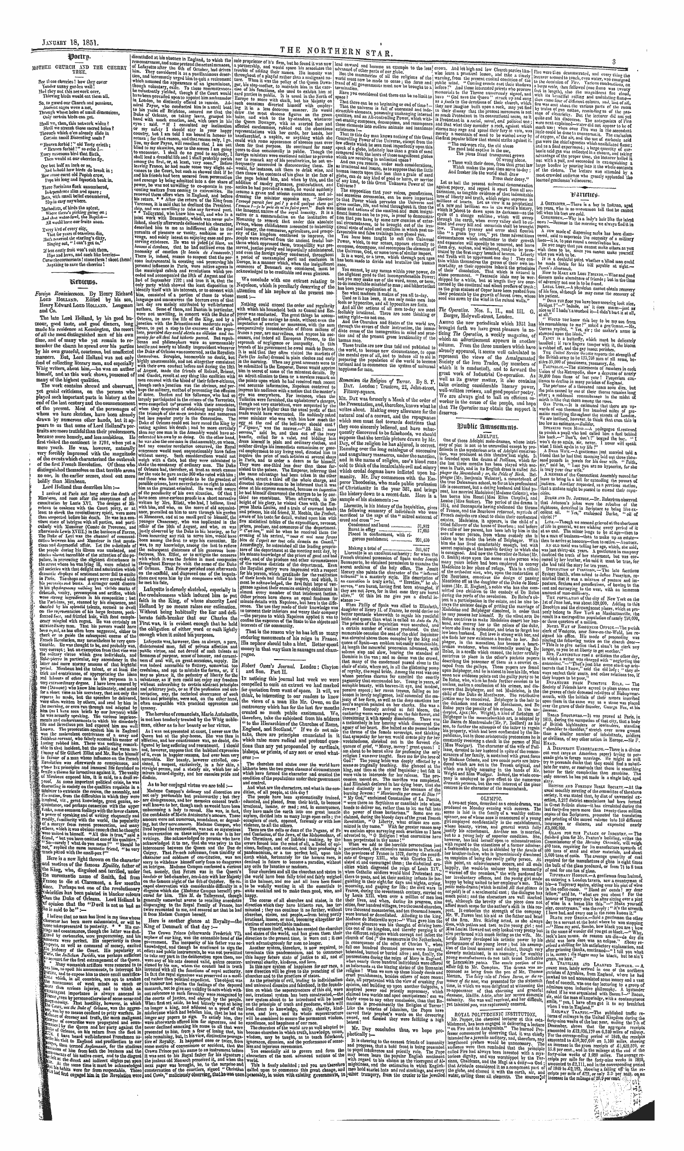 Northern Star (1837-1852): jS F Y, 1st edition - —^^M.